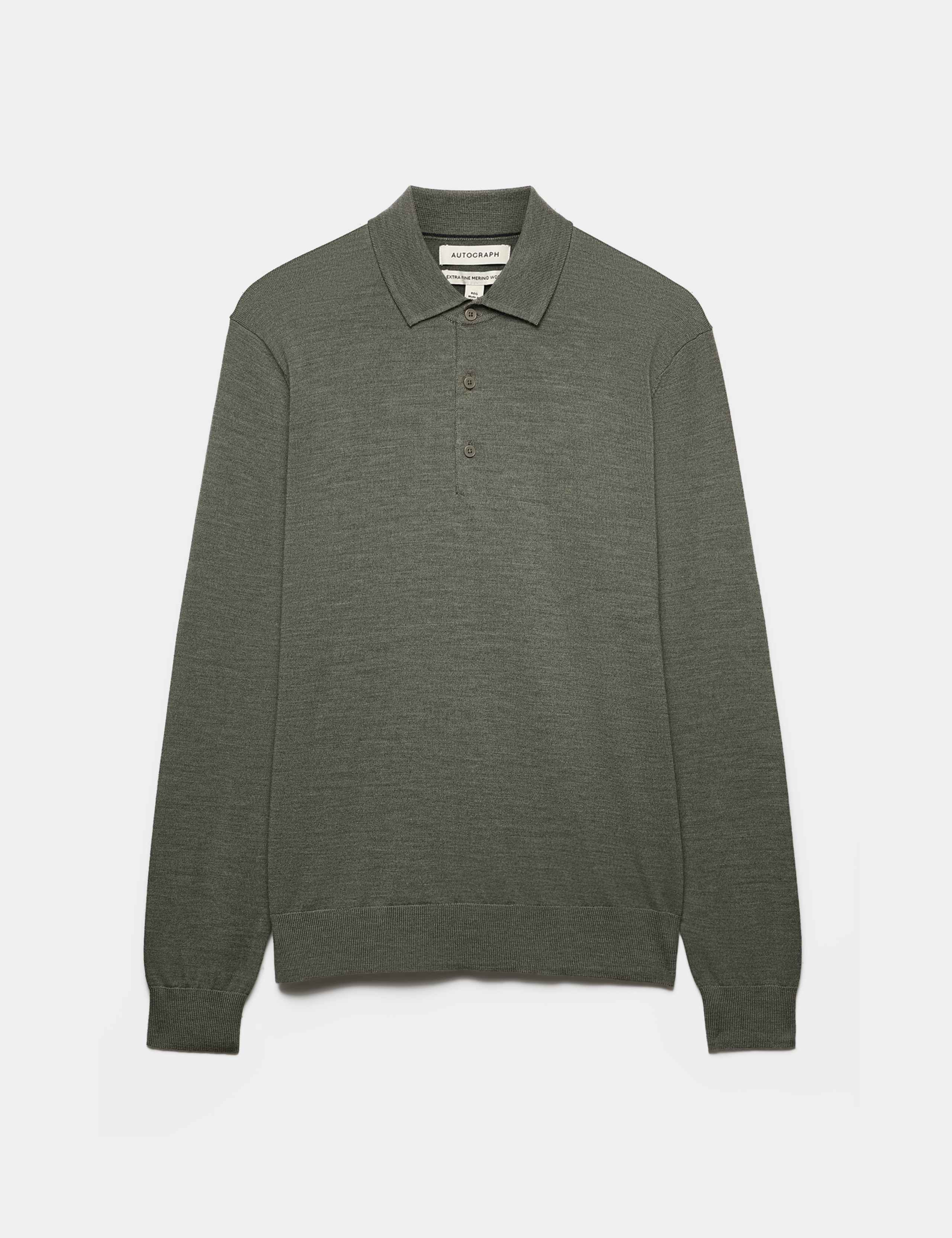 Pure Extra Fine Merino Wool Polo Shirt 2 of 7