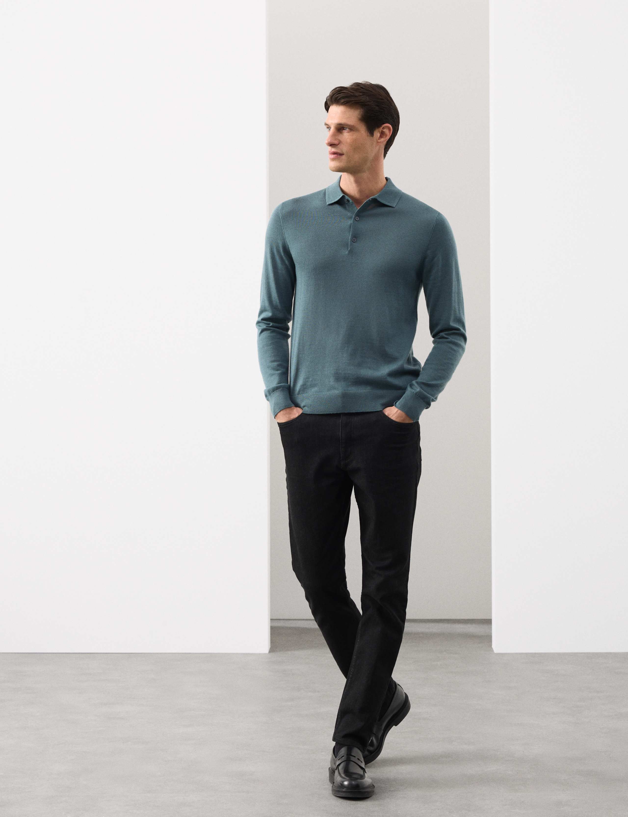 Pure Extra Fine Merino Wool Polo Shirt 3 of 6