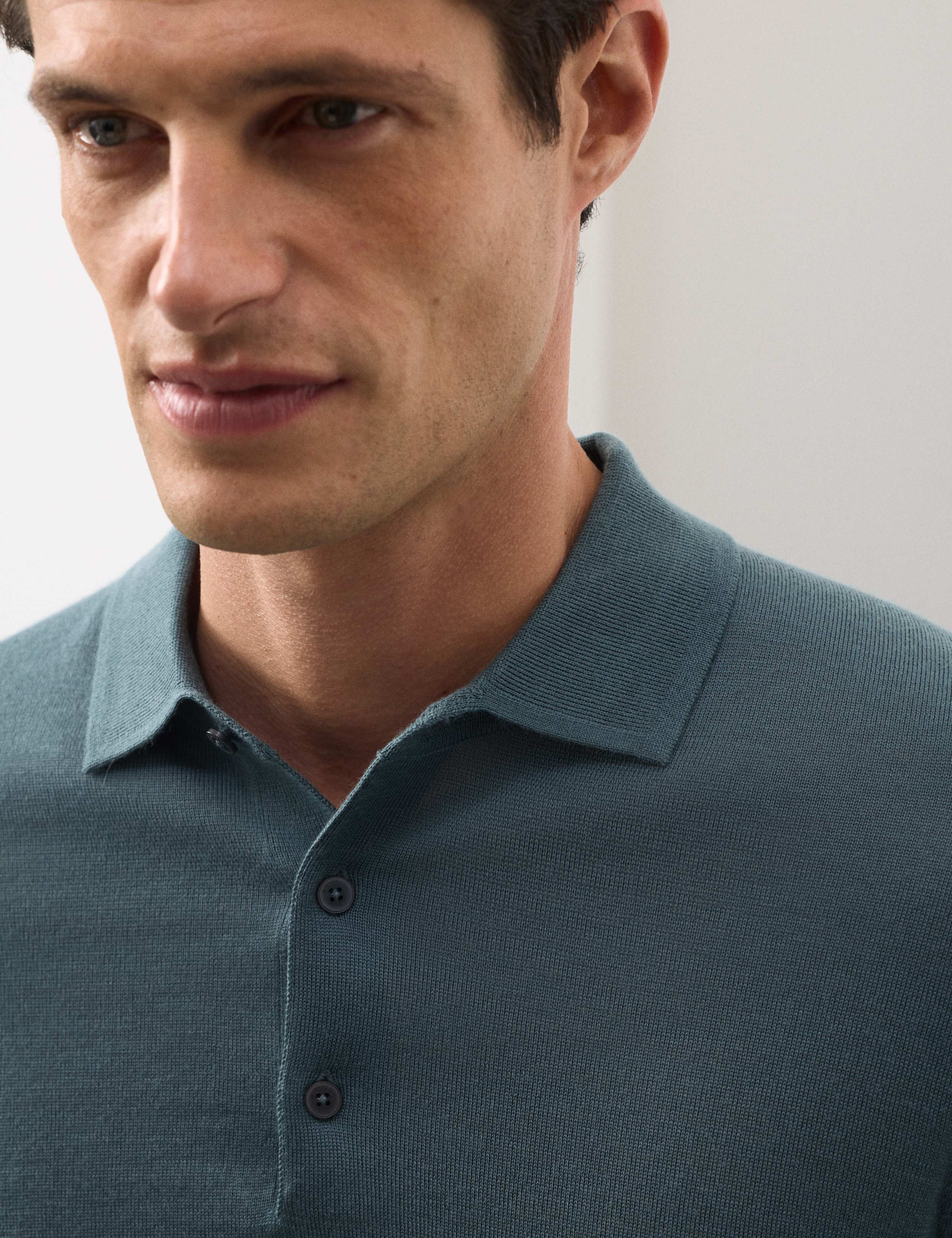 Pure Extra Fine Merino Wool Polo Shirt 5 of 6