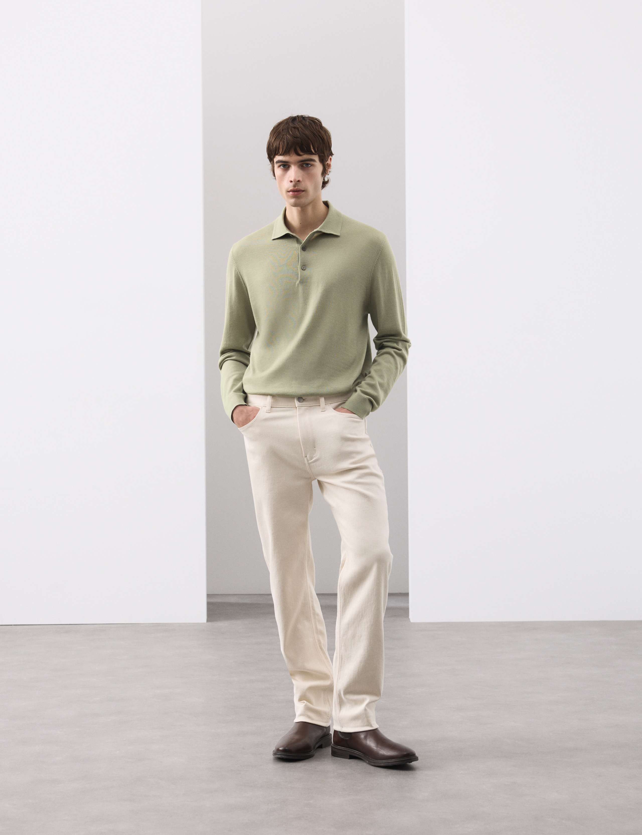 Pure Extra Fine Merino Wool Polo Shirt 3 of 6