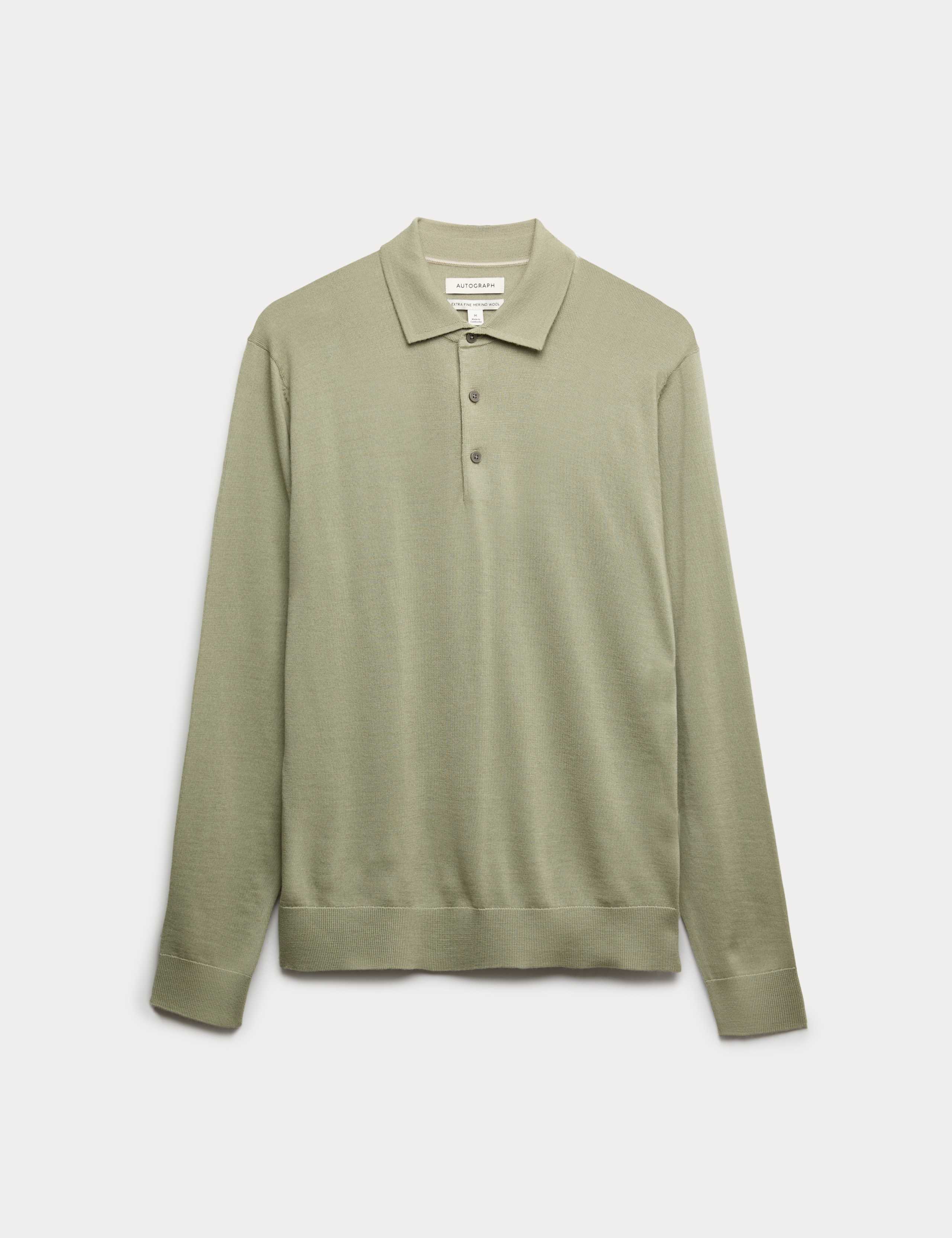 Pure Extra Fine Merino Wool Polo Shirt 2 of 6