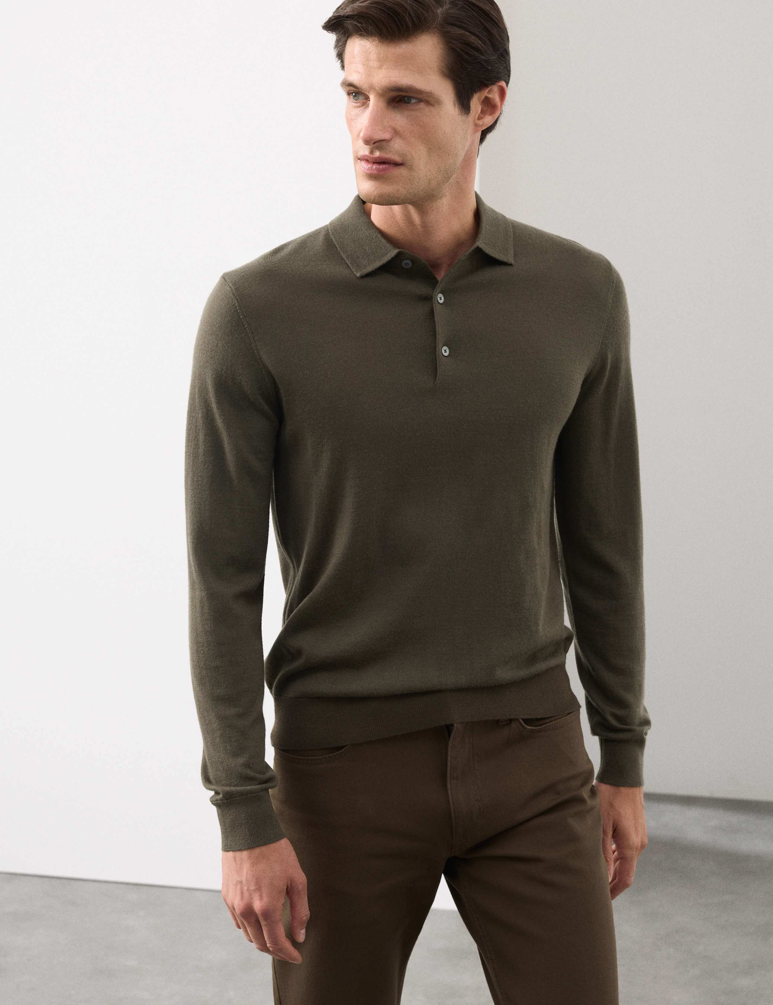 Pure Extra Fine Merino Wool Polo Shirt 1 of 6
