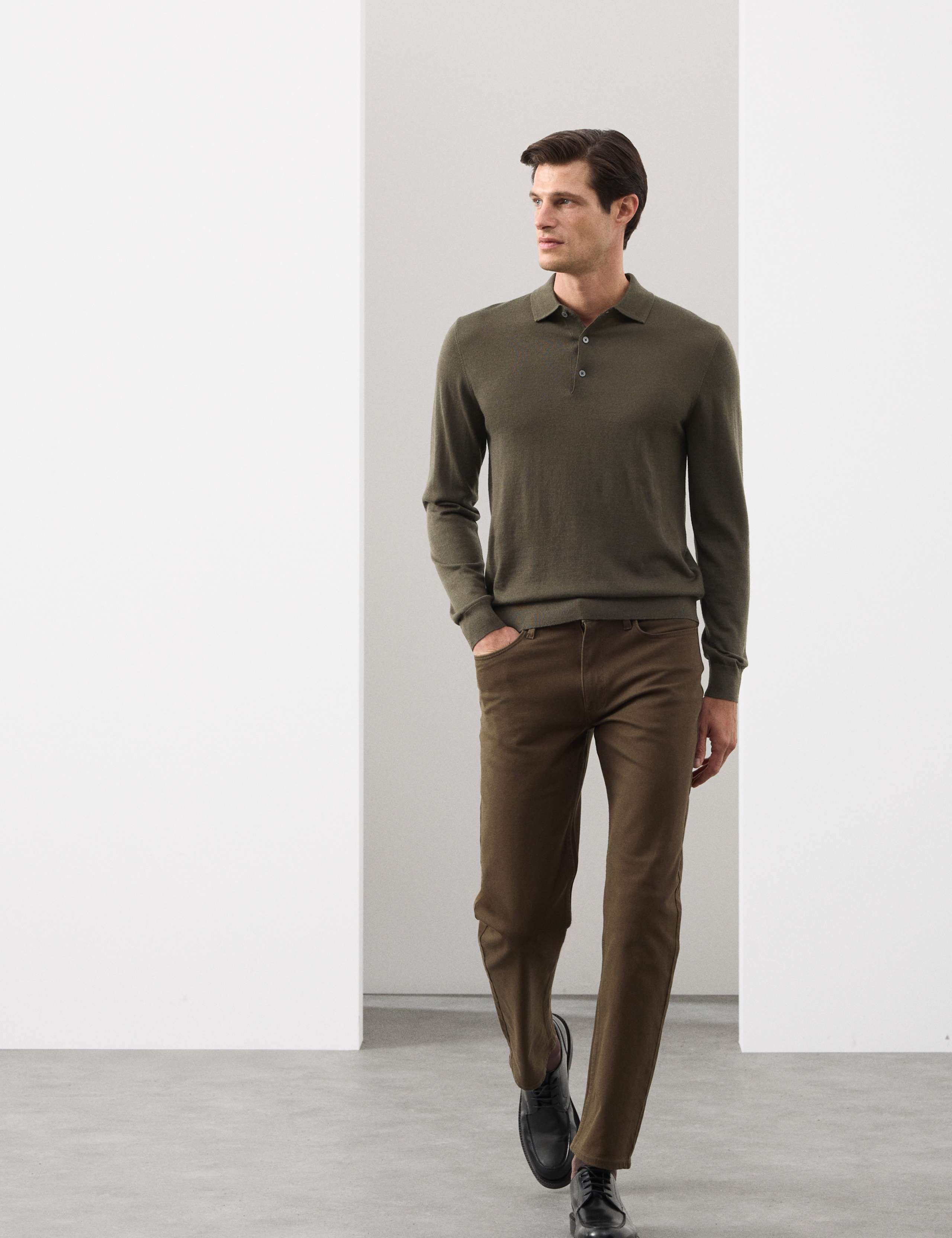 Pure Extra Fine Merino Wool Polo Shirt 3 of 6