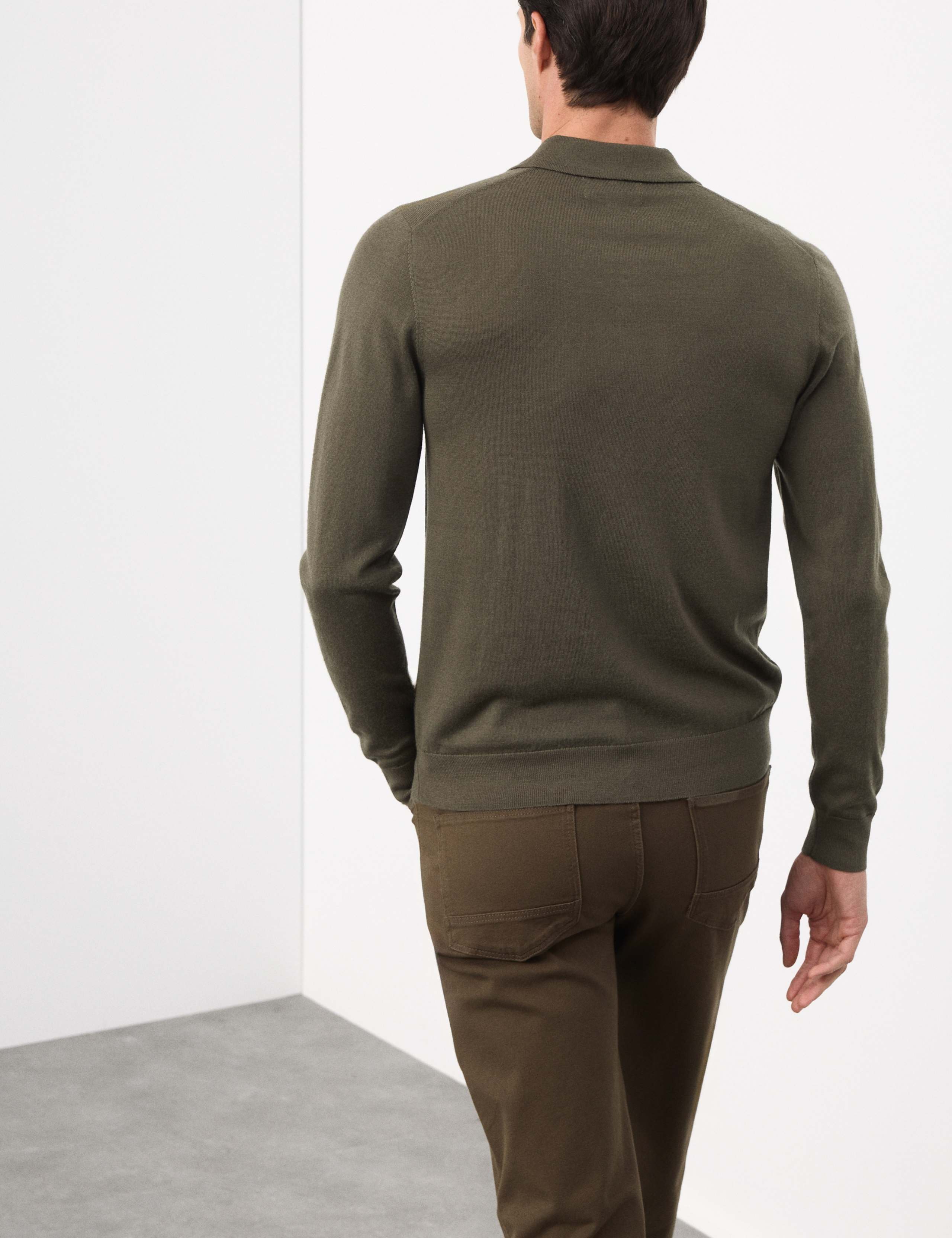 Pure Extra Fine Merino Wool Polo Shirt 6 of 6