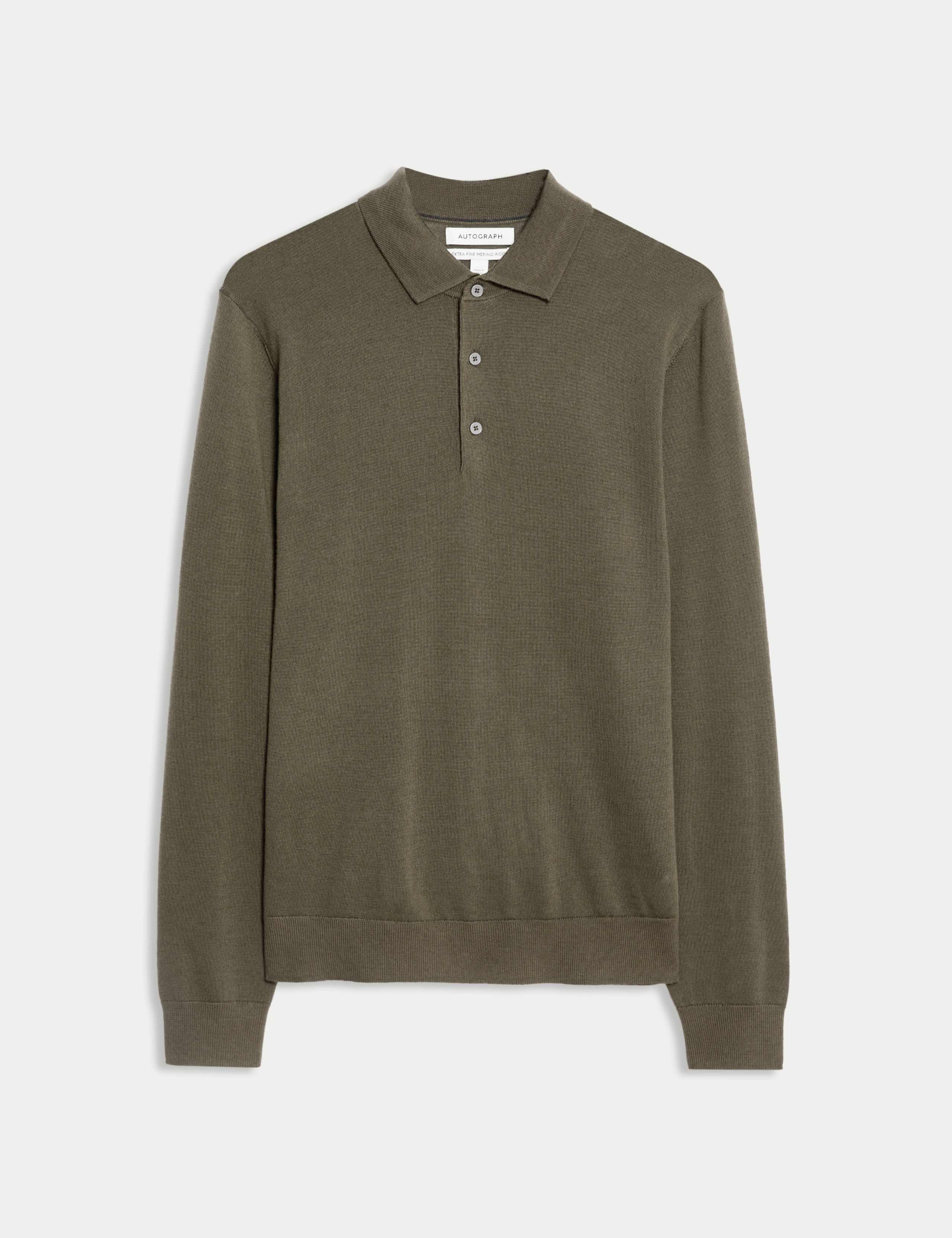 Pure Extra Fine Merino Wool Polo Shirt 2 of 6