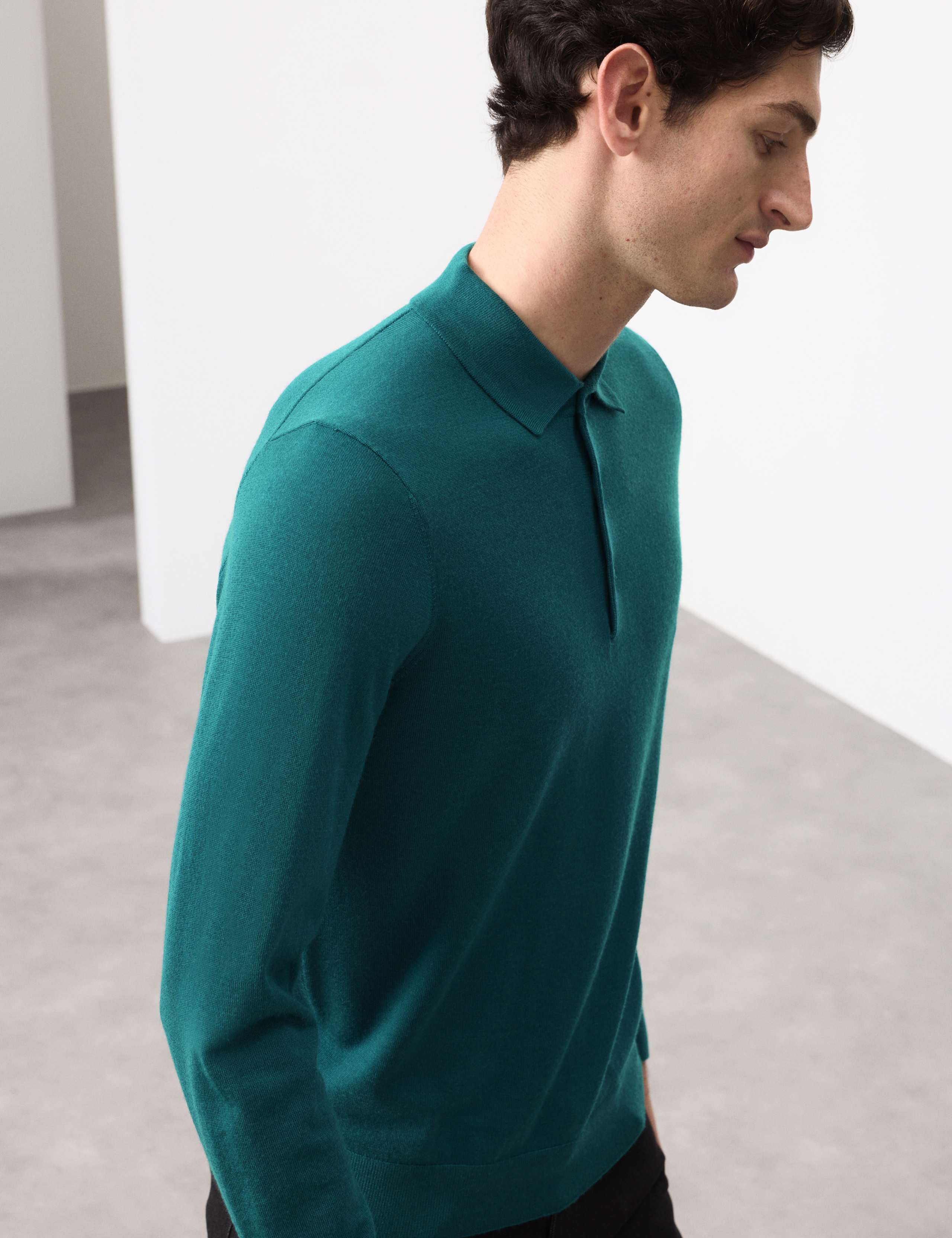 Pure Extra Fine Merino Wool Polo Shirt 4 of 6
