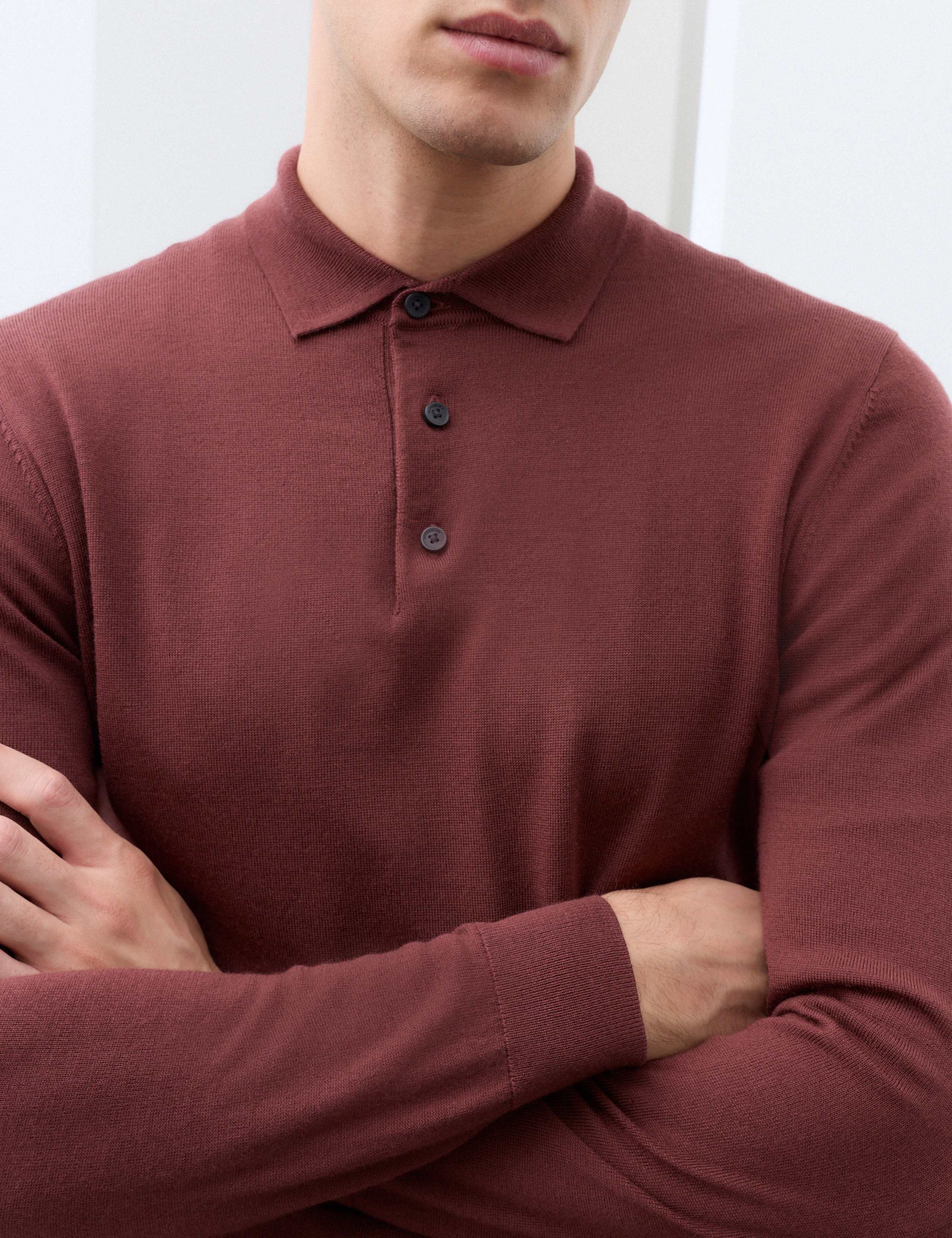 Pure Extra Fine Merino Wool Polo Shirt 7 of 7