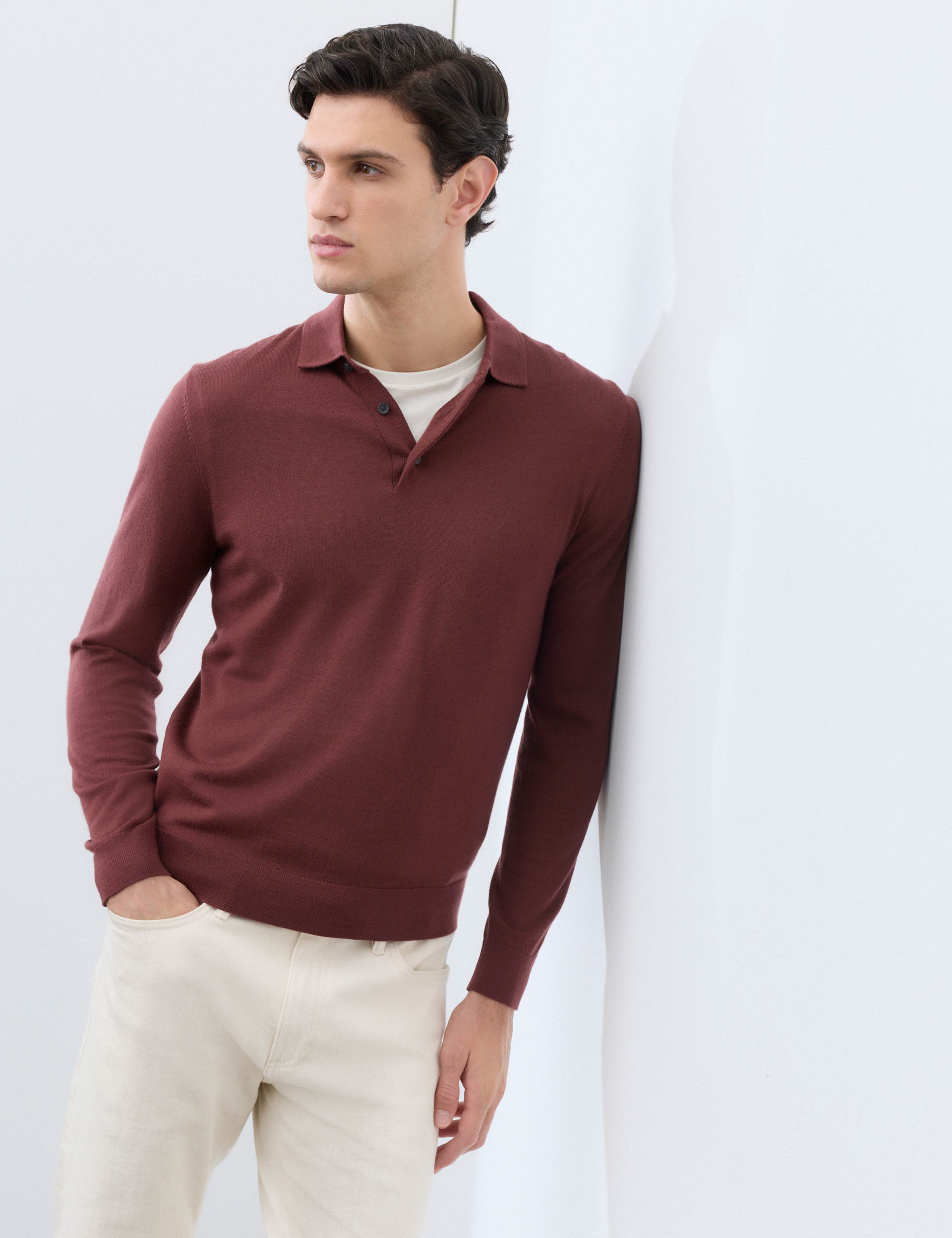 Pure Extra Fine Merino Wool Polo Shirt 5 of 7