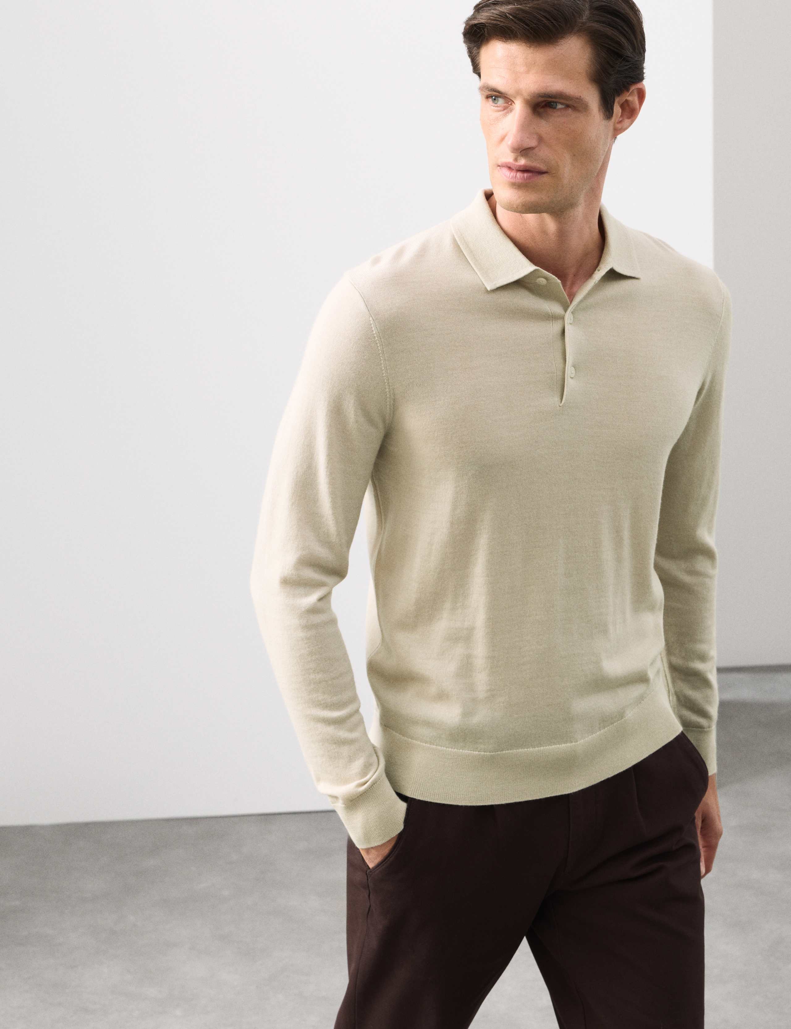 Pure Extra Fine Merino Wool Polo Shirt 3 of 6