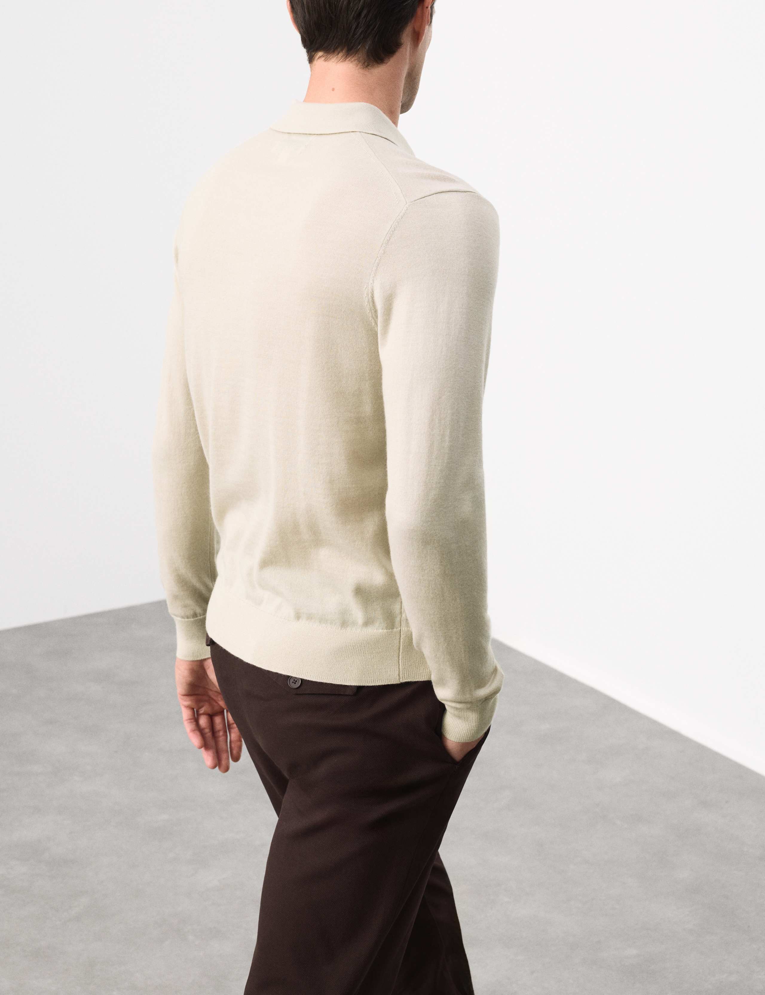 Pure Extra Fine Merino Wool Polo Shirt 6 of 6