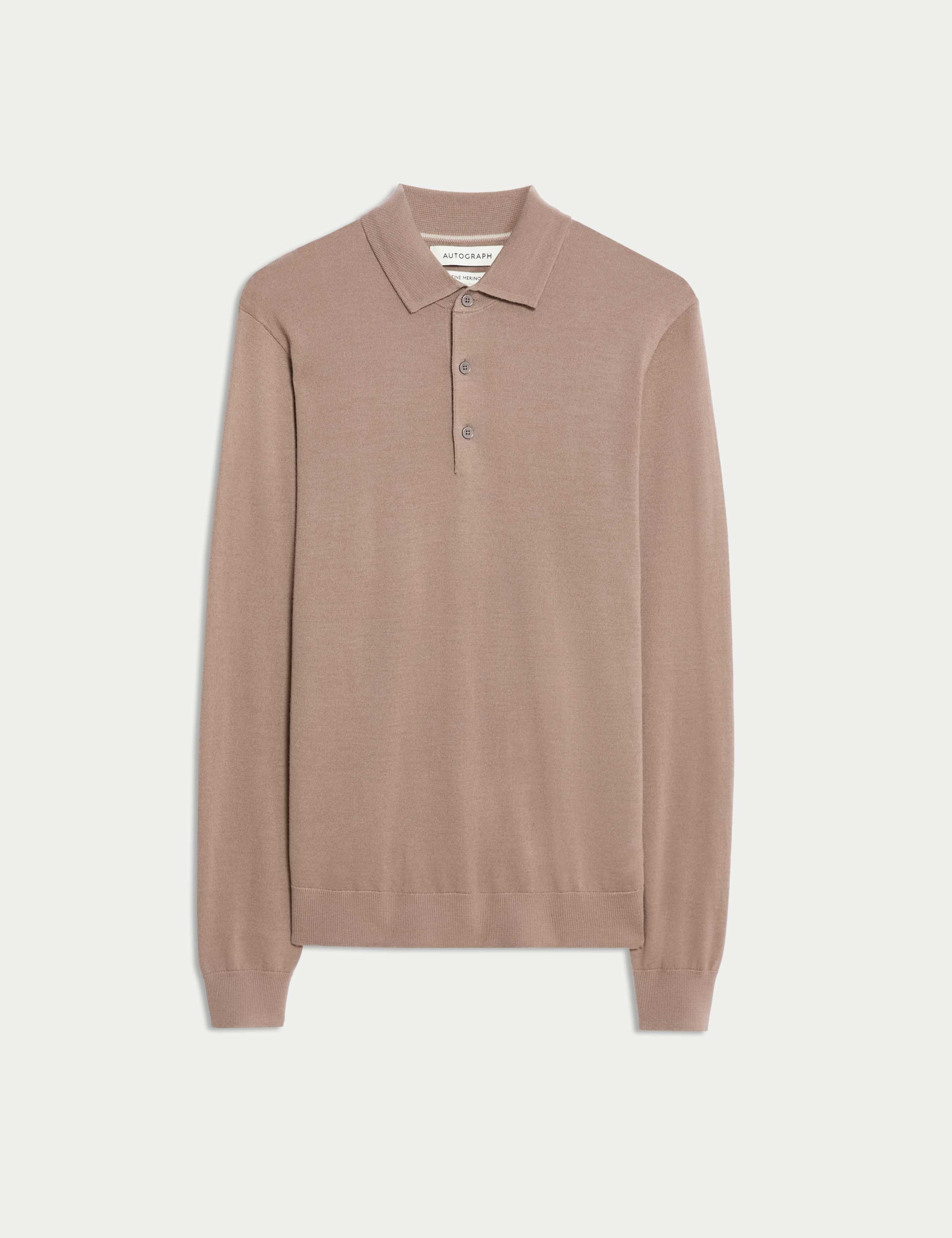 Pure Extra Fine Merino Wool Polo Shirt 2 of 6