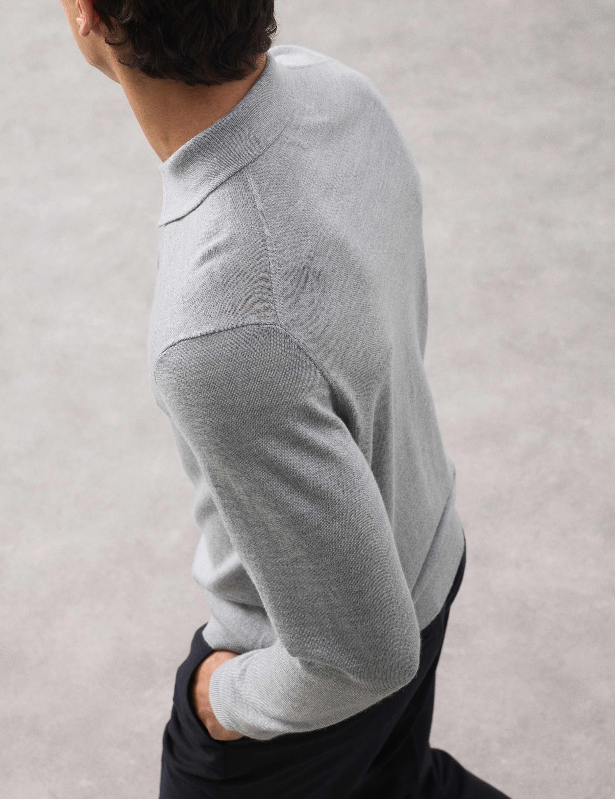 Pure Extra Fine Merino Wool Polo Shirt 6 of 7