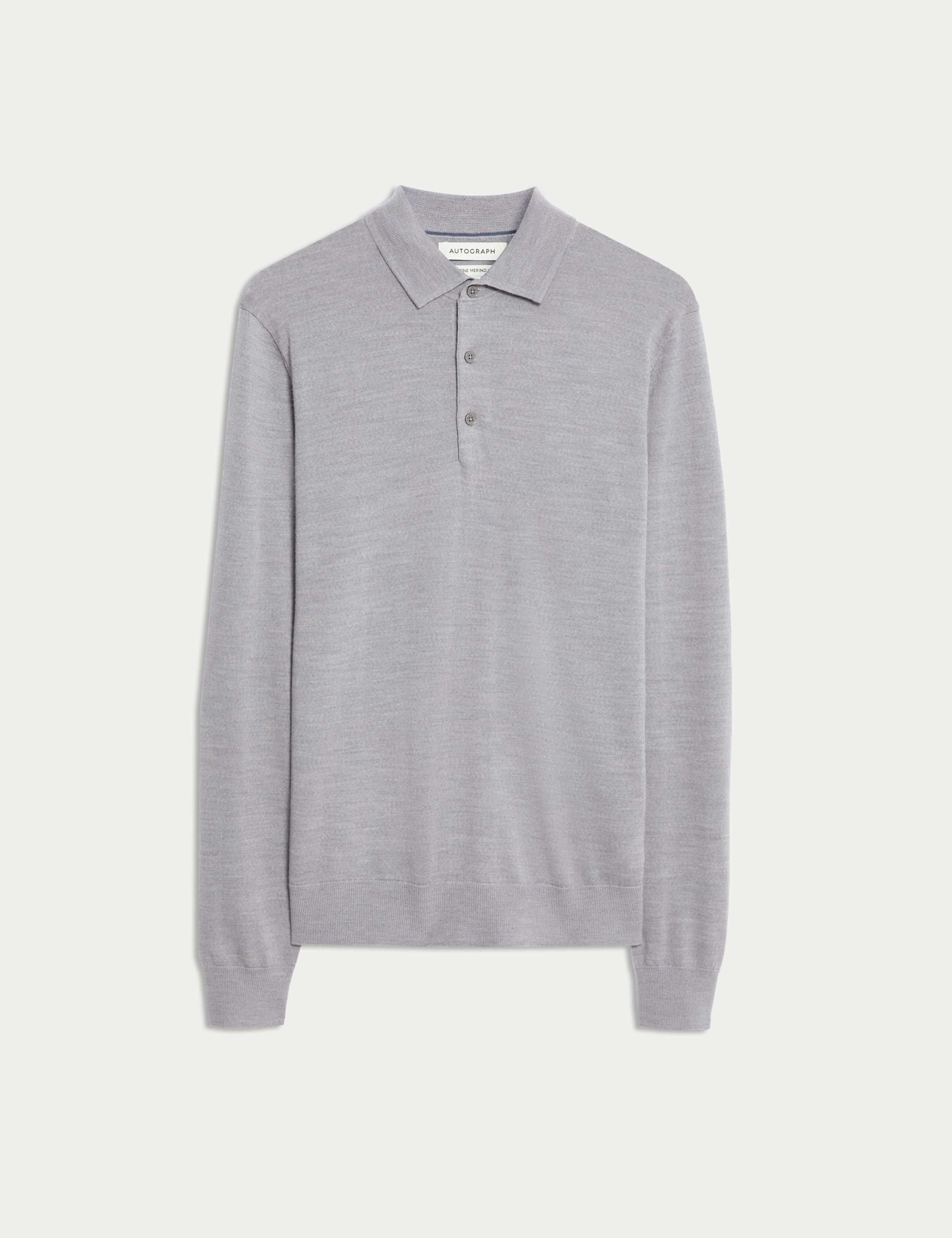 Pure Extra Fine Merino Wool Polo Shirt 2 of 7