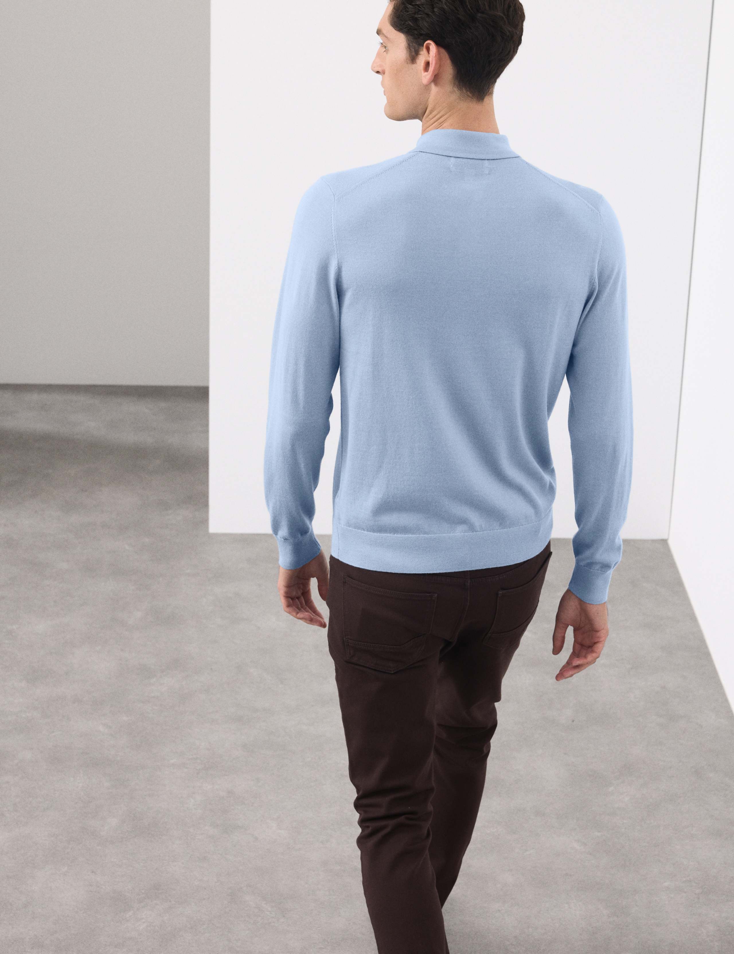 Pure Extra Fine Merino Wool Polo Shirt 5 of 6