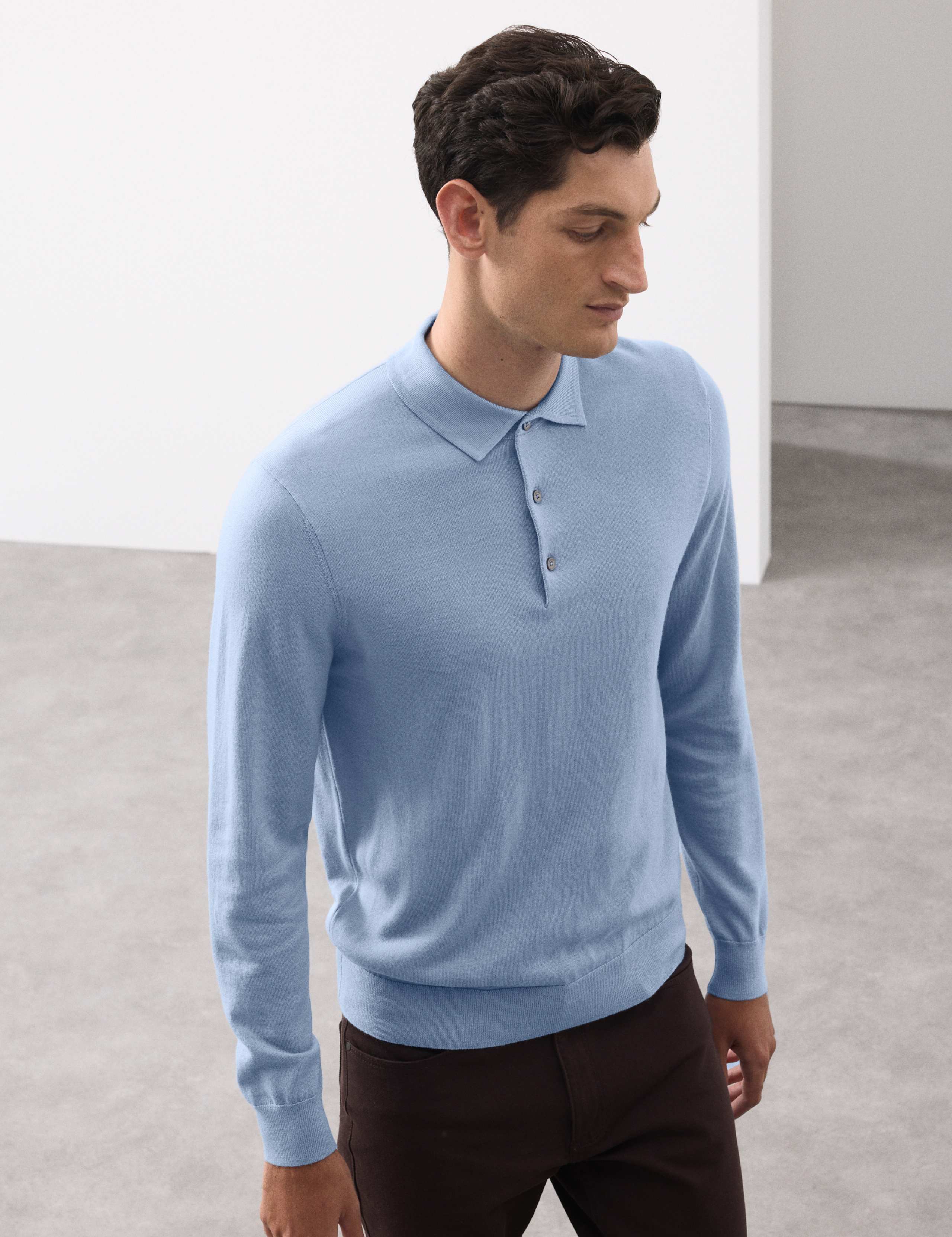 Pure Extra Fine Merino Wool Polo Shirt 6 of 6