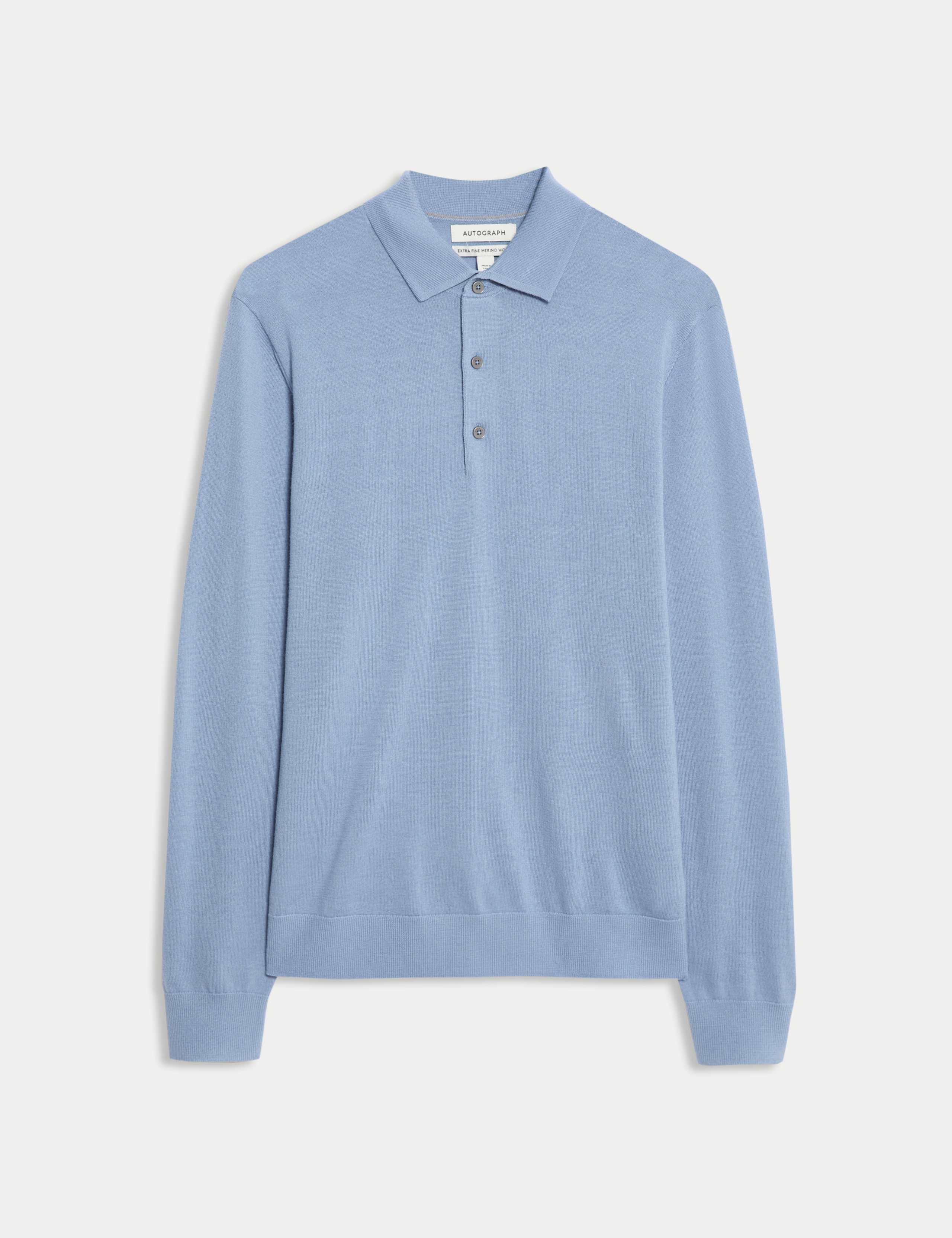 Pure Extra Fine Merino Wool Polo Shirt 2 of 6
