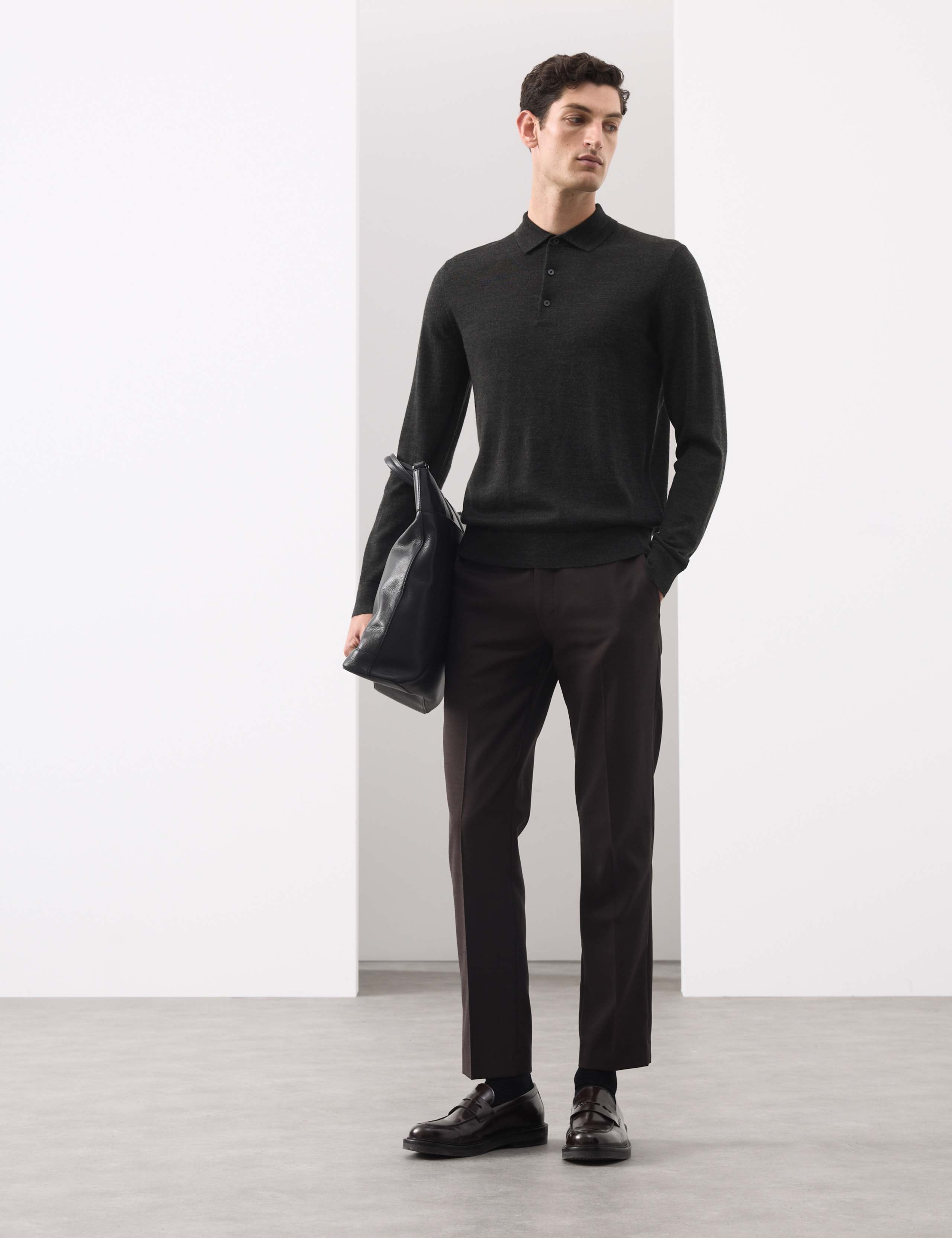 Pure Extra Fine Merino Wool Polo Shirt 1 of 4