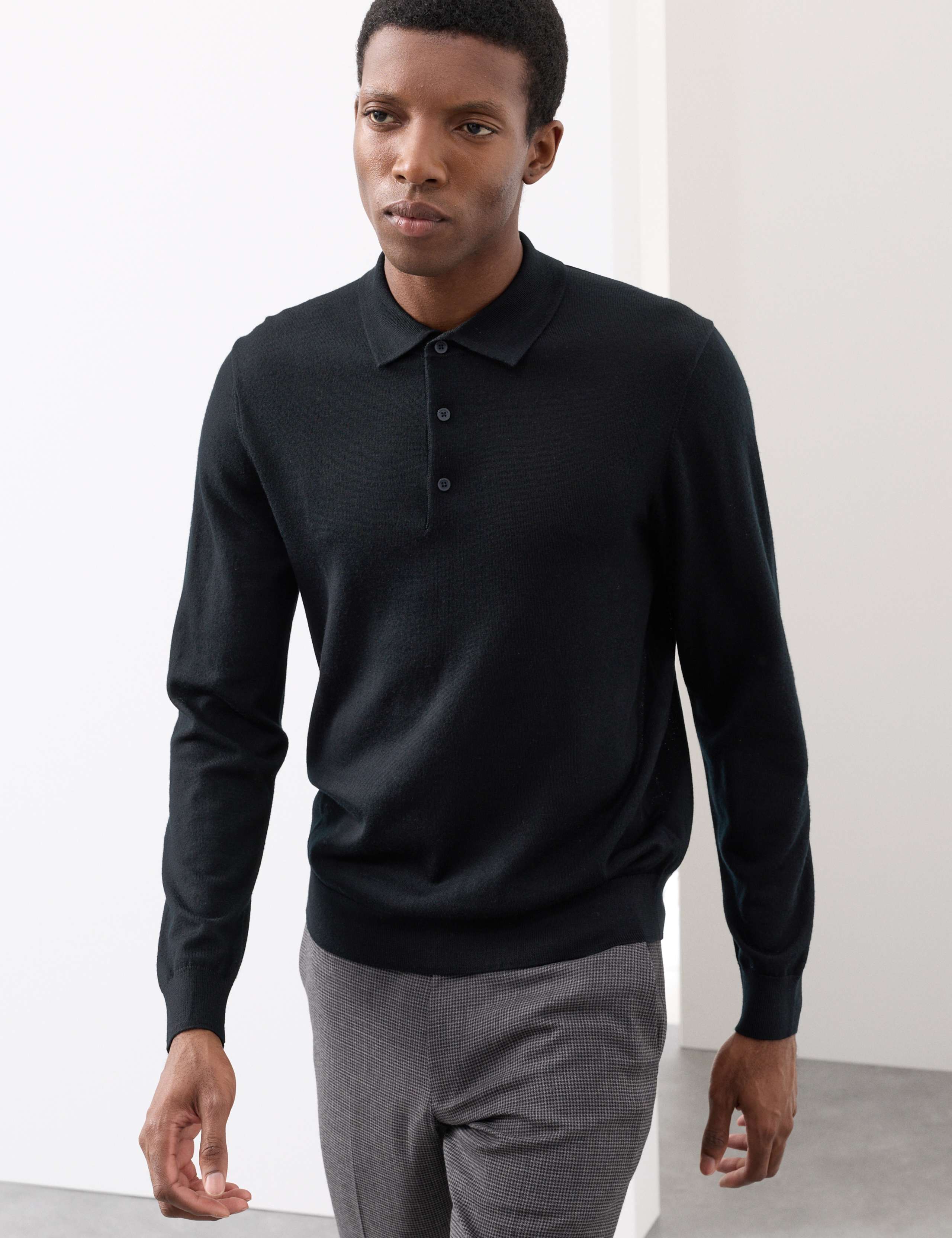 Pure Extra Fine Merino Wool Polo Shirt 1 of 5
