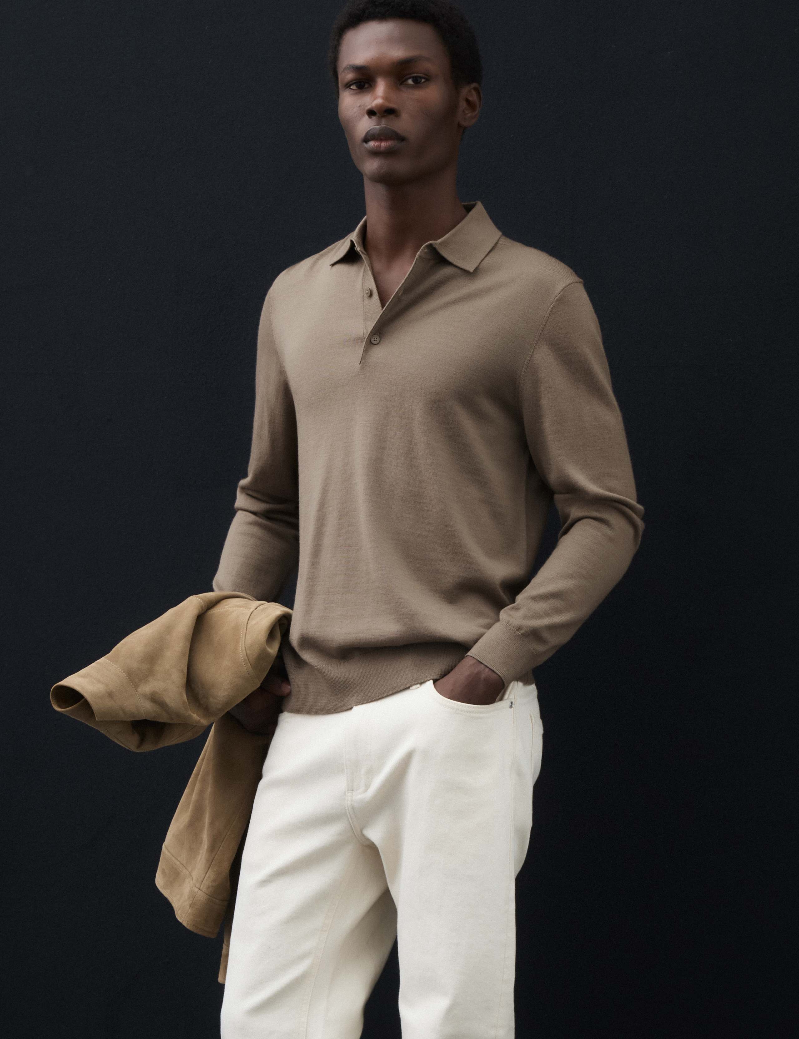 Pure Extra Fine Merino Wool Polo Shirt 1 of 7