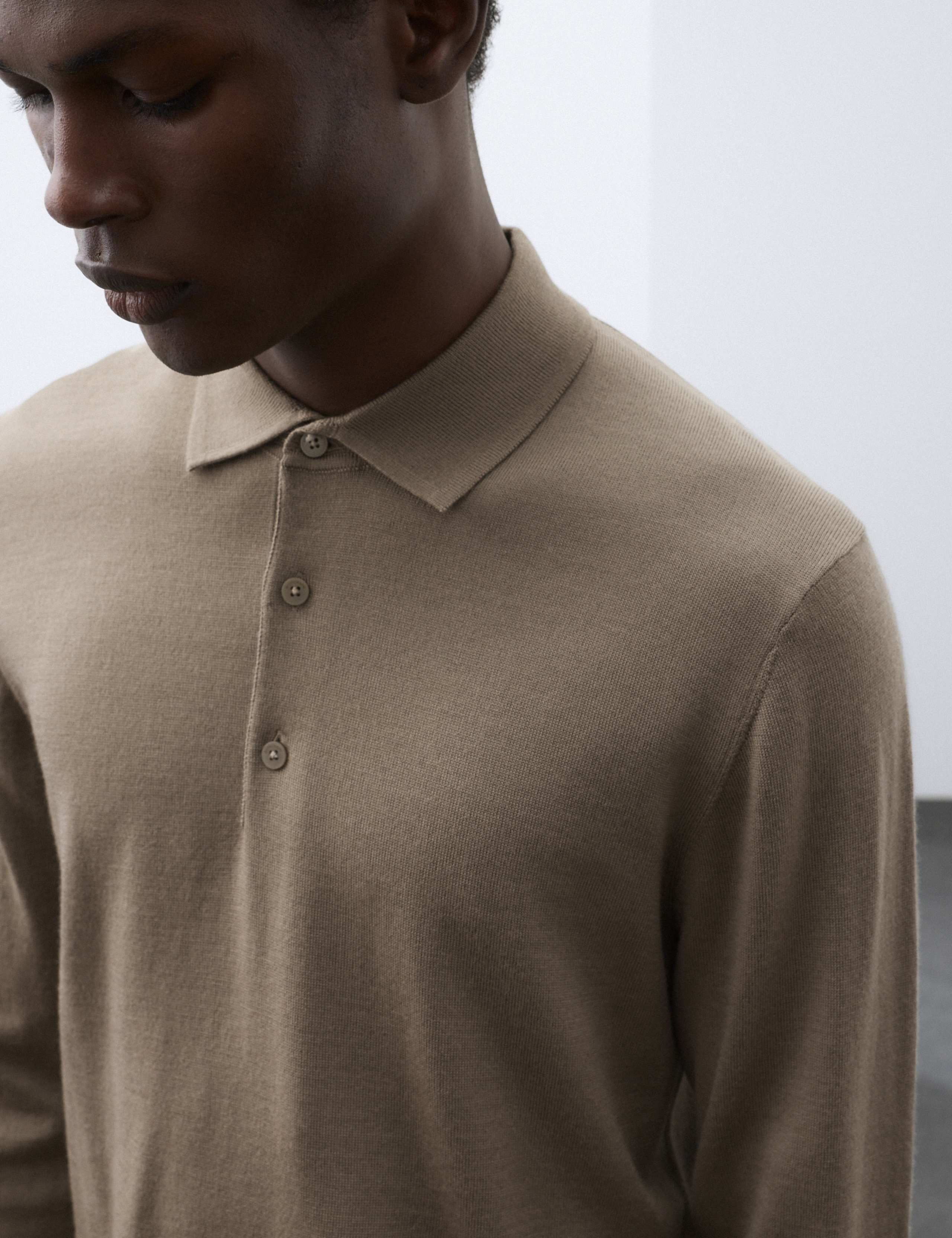 Pure Extra Fine Merino Wool Polo Shirt 7 of 7