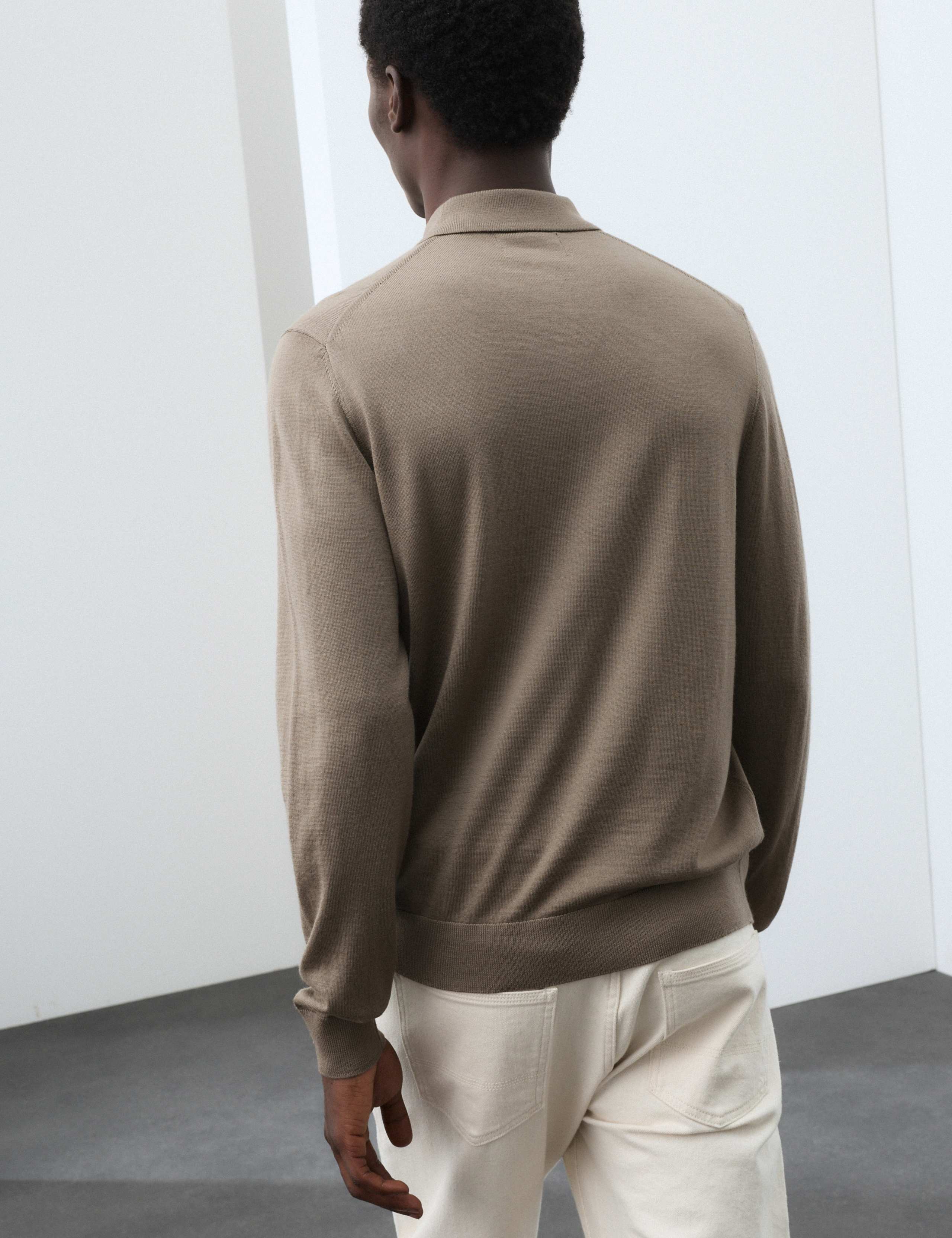 Pure Extra Fine Merino Wool Polo Shirt 3 of 7