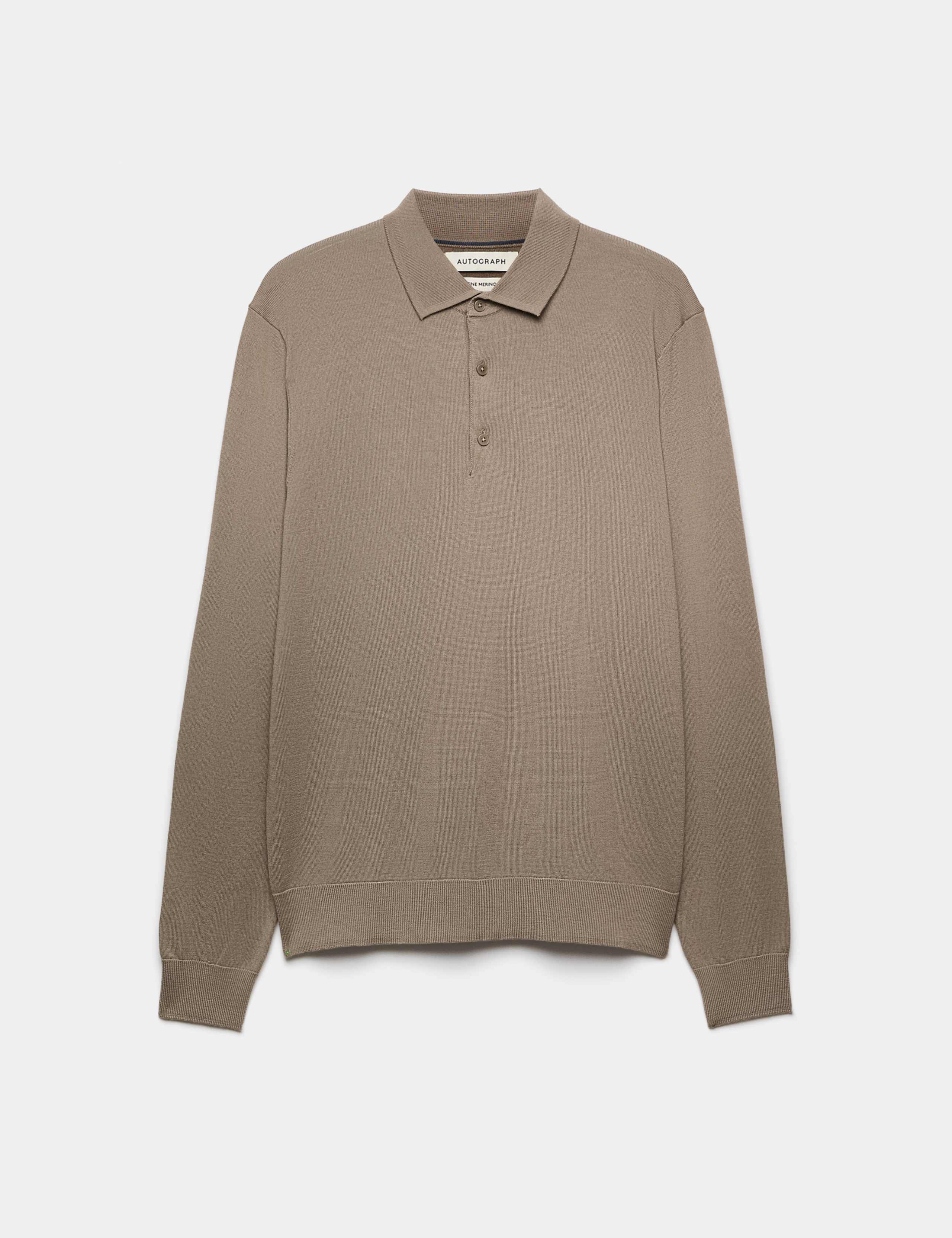 Pure Extra Fine Merino Wool Polo Shirt 2 of 7