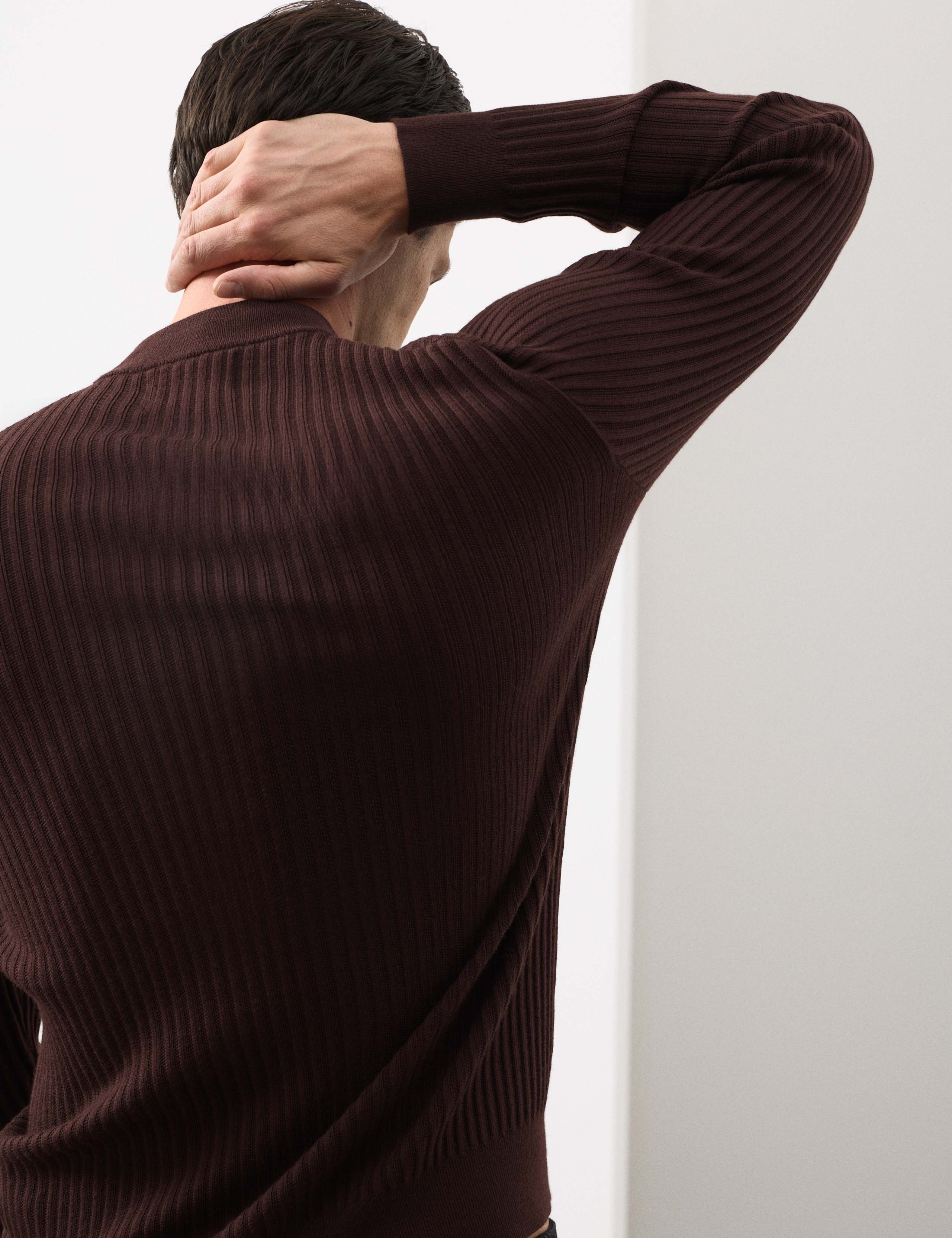 Merino Blend Rib Mock Neck Jumper 4 of 7