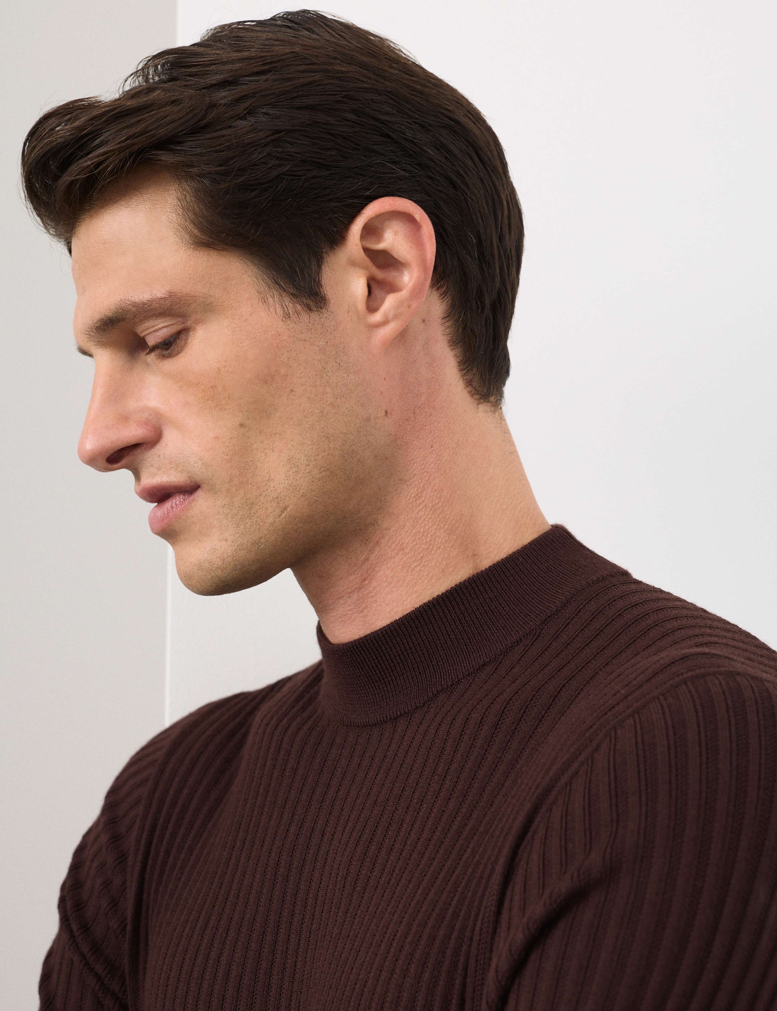 Merino Blend Rib Mock Neck Jumper 6 of 7