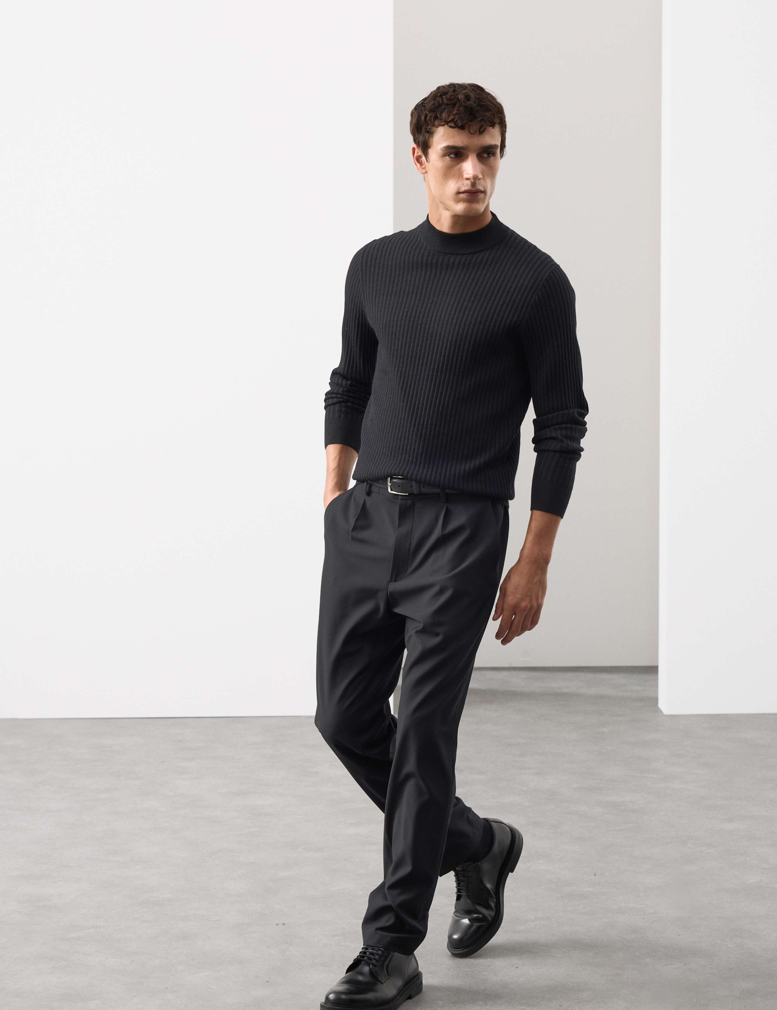 Merino Blend Rib Mock Neck Jumper 3 of 6