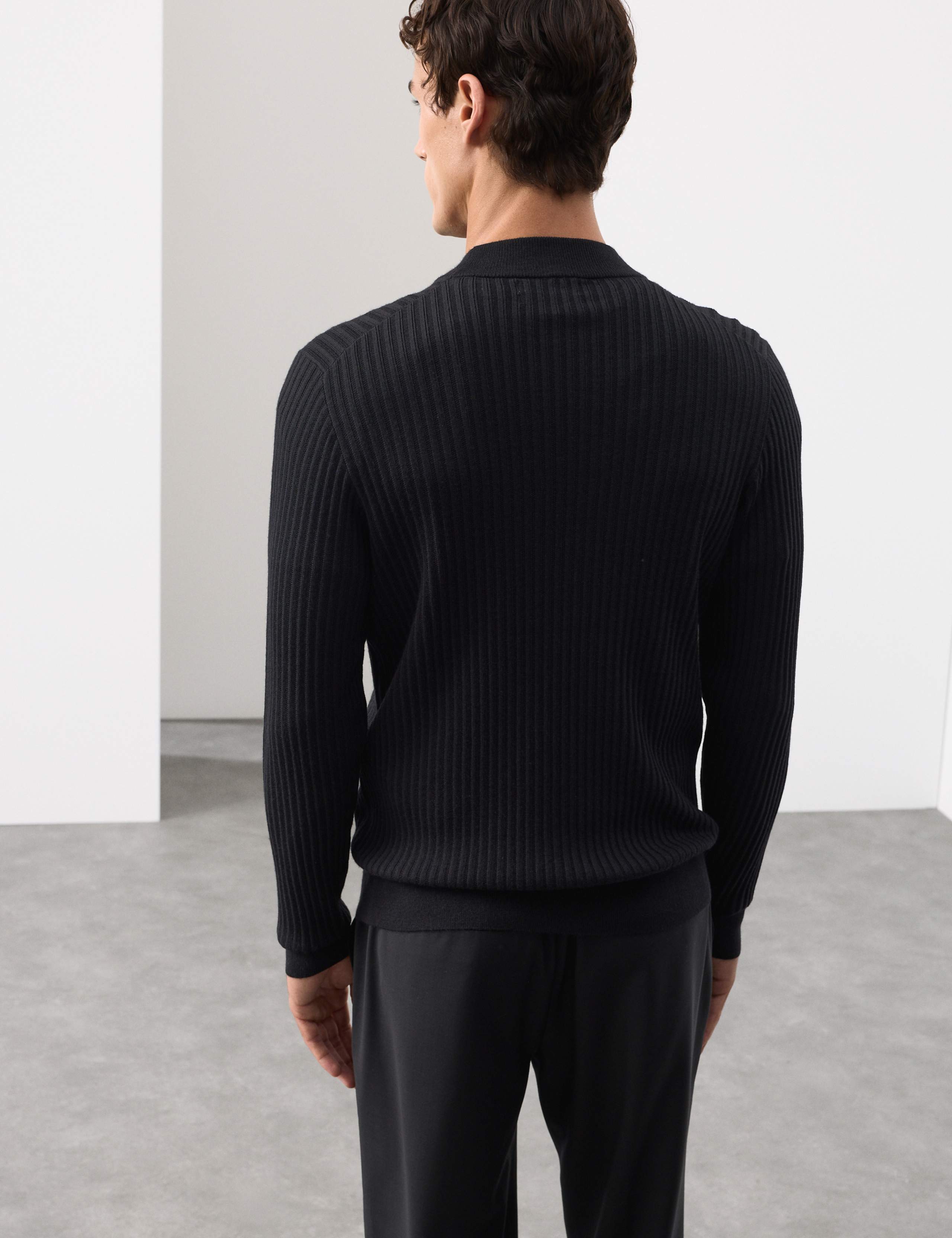 Merino Blend Rib Mock Neck Jumper 6 of 6