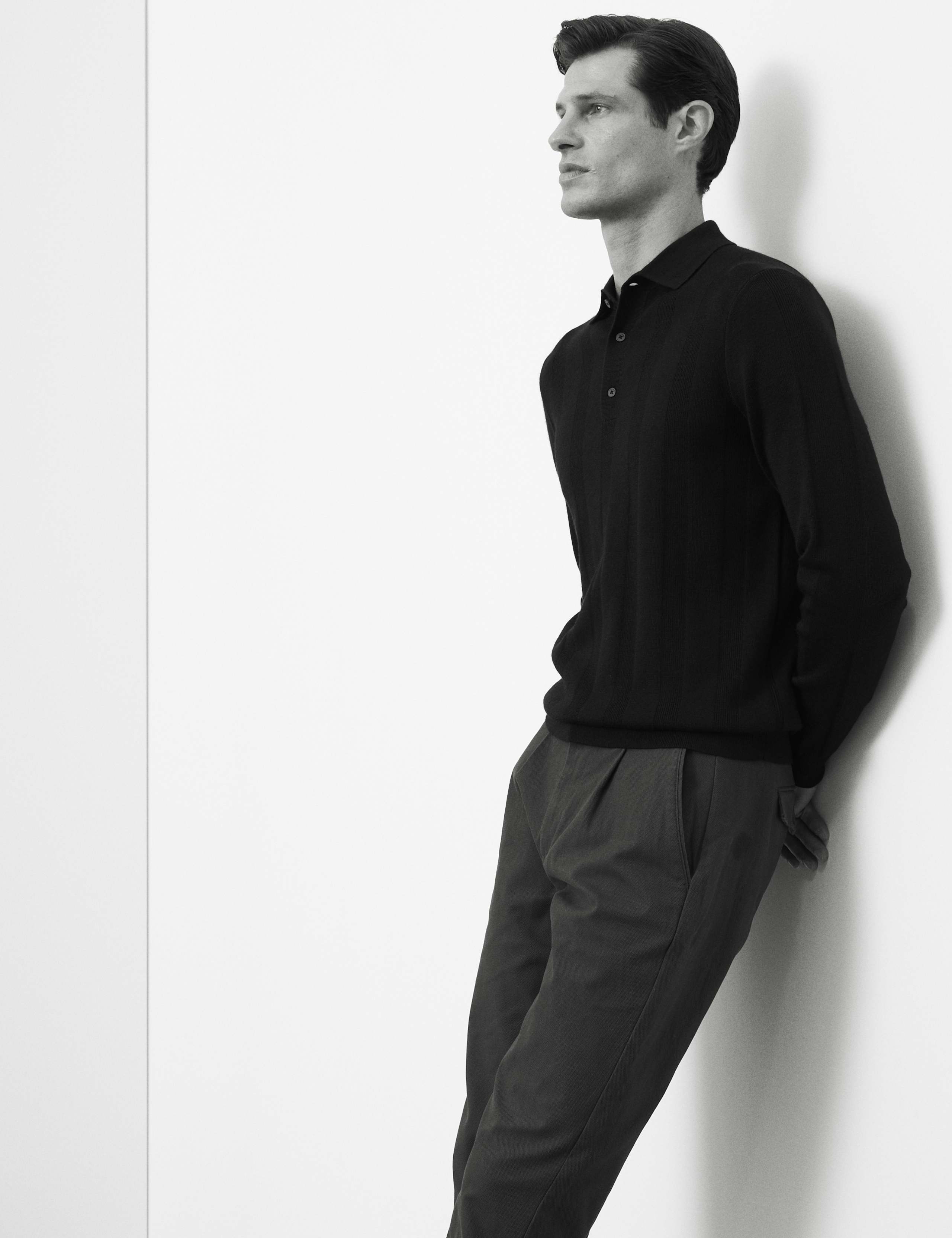 Extra Fine Merino Wool Blend Knitted Polo 3 of 6