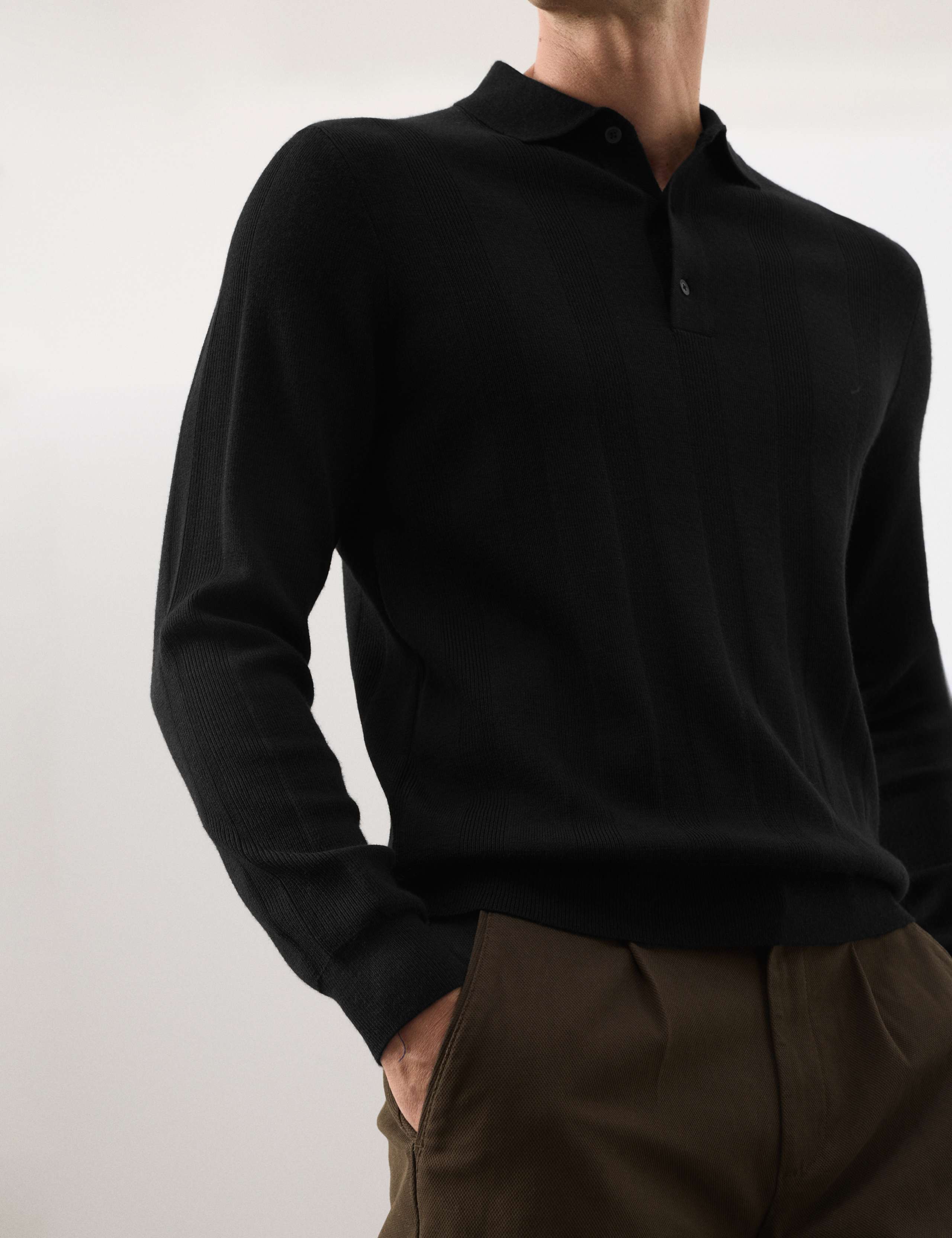 Extra Fine Merino Wool Blend Knitted Polo 4 of 6