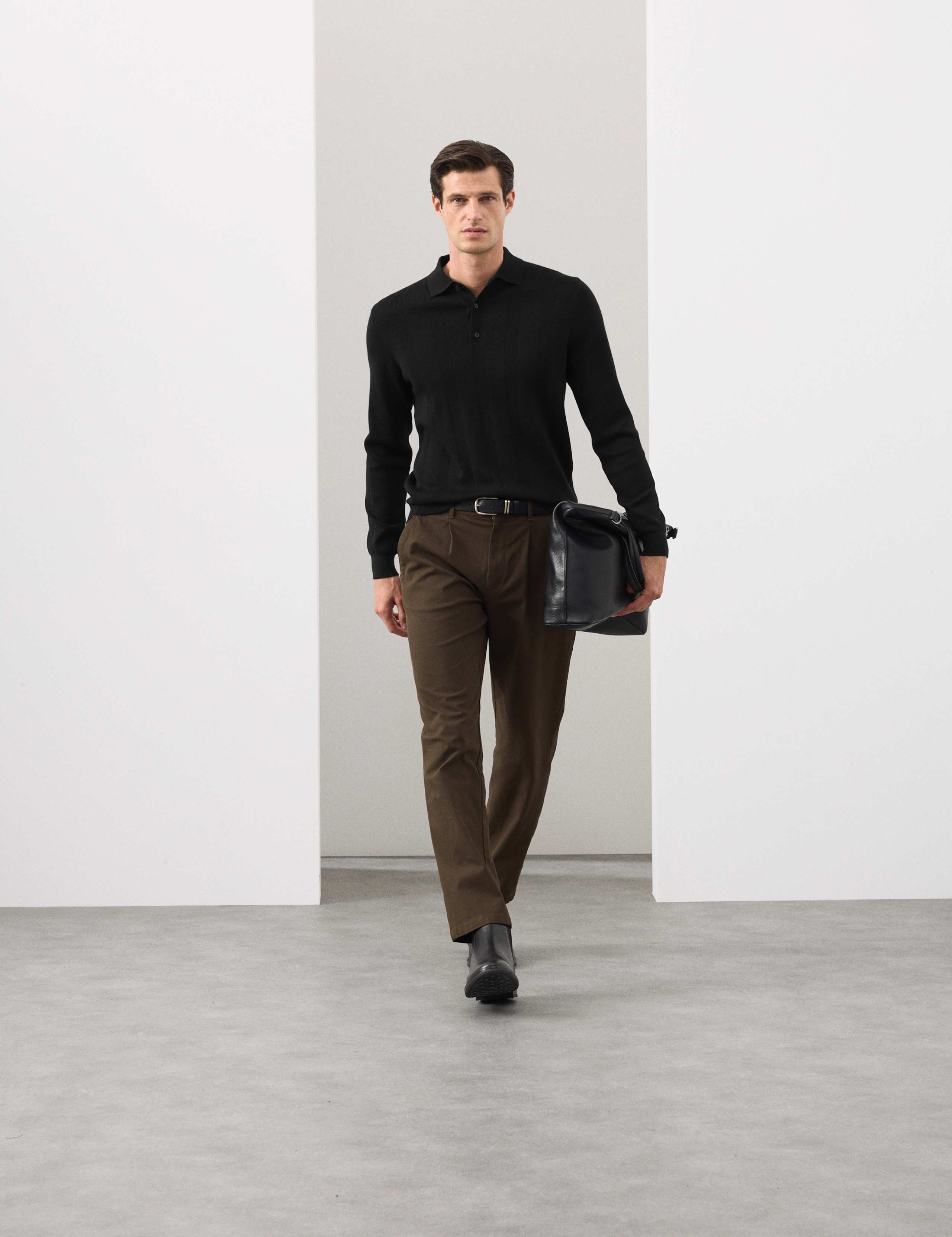 Extra Fine Merino Wool Blend Knitted Polo 5 of 6