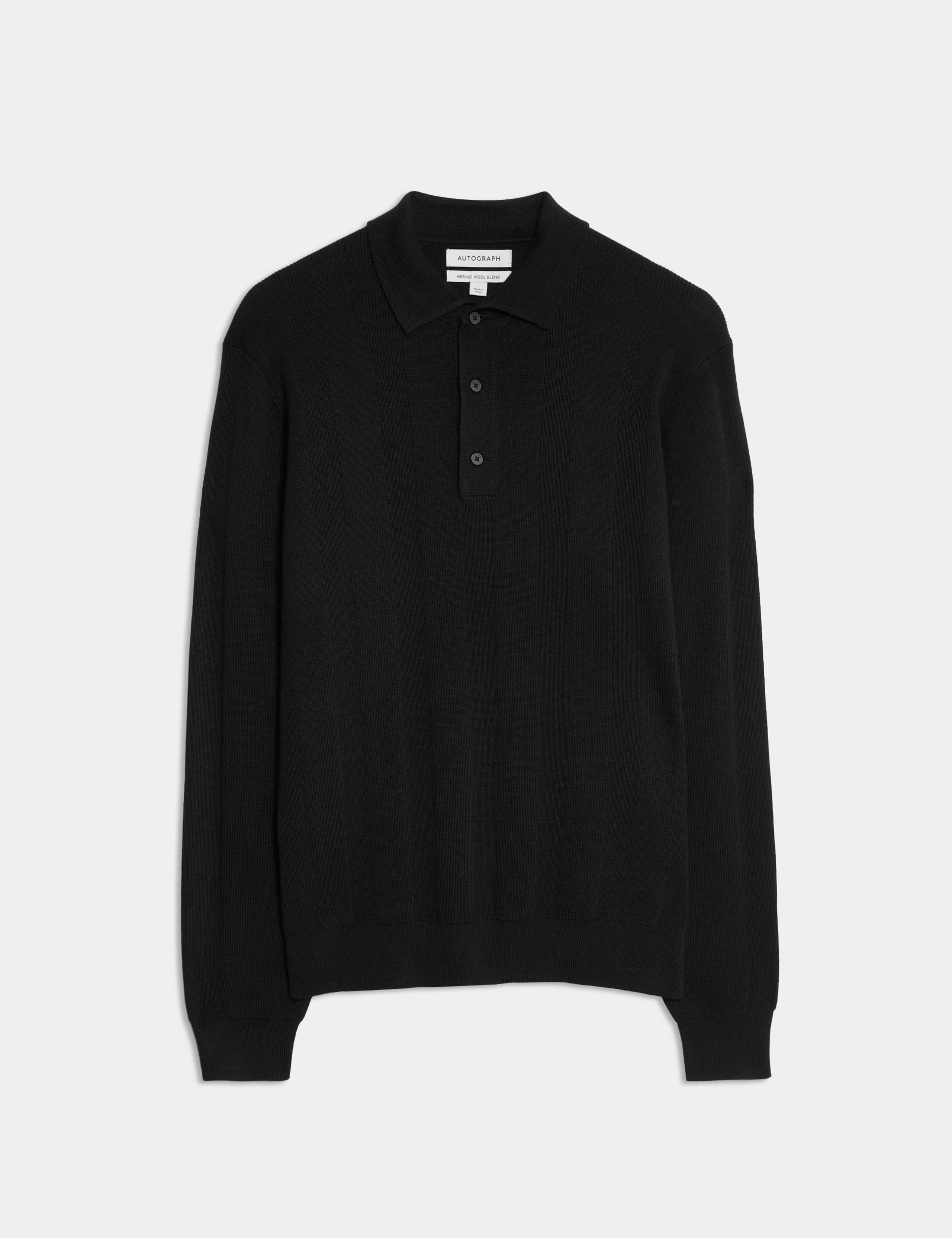 Extra Fine Merino Wool Blend Knitted Polo 2 of 6