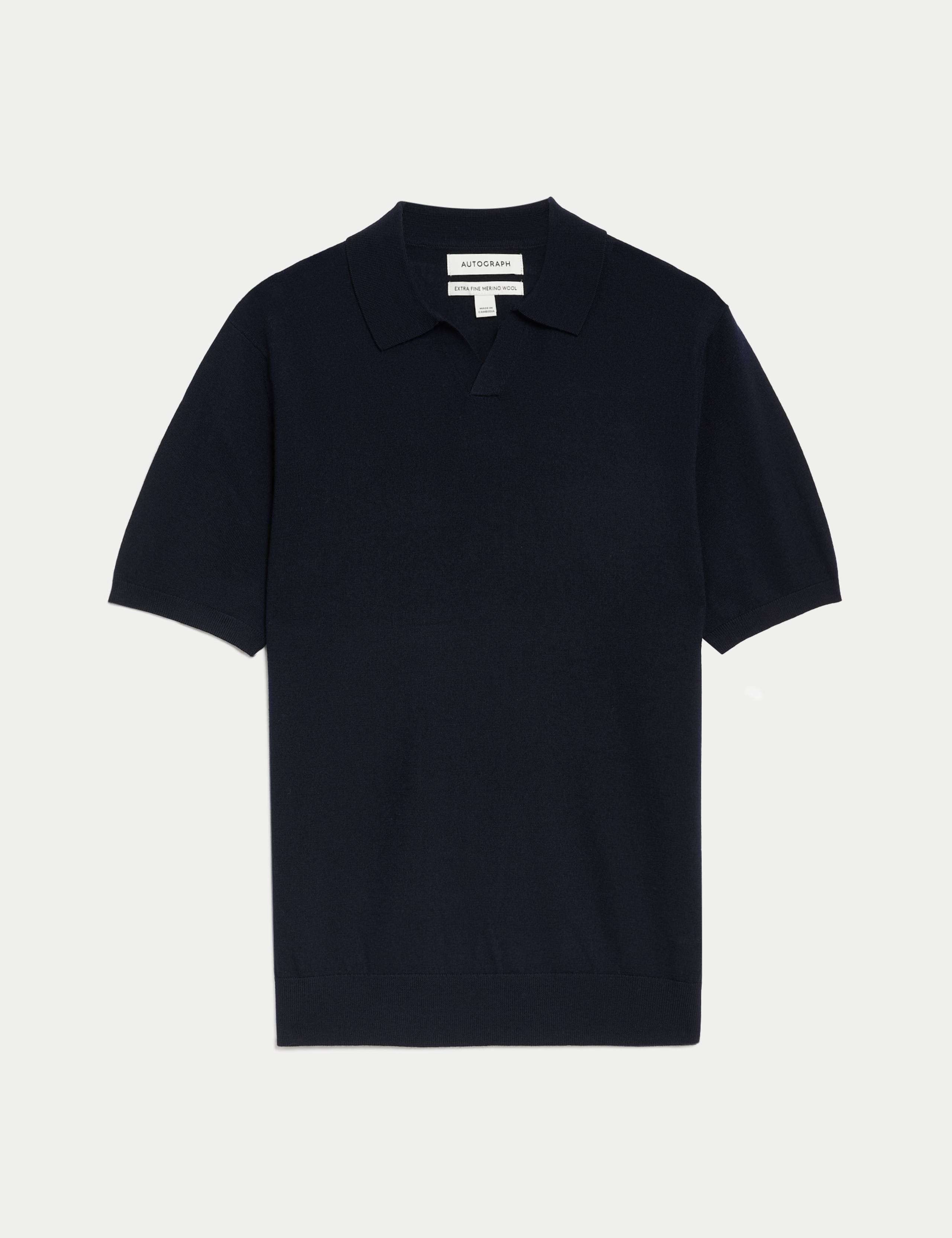 Pure Extra Fine Merino Wool Knitted Polo Shirt 2 of 7