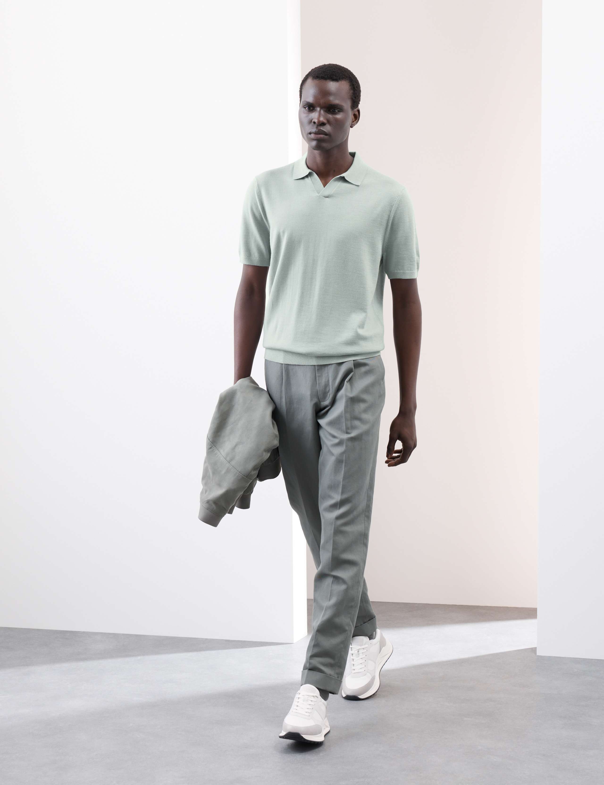 Pure Extra Fine Merino Wool Knitted Polo Shirt 3 of 5