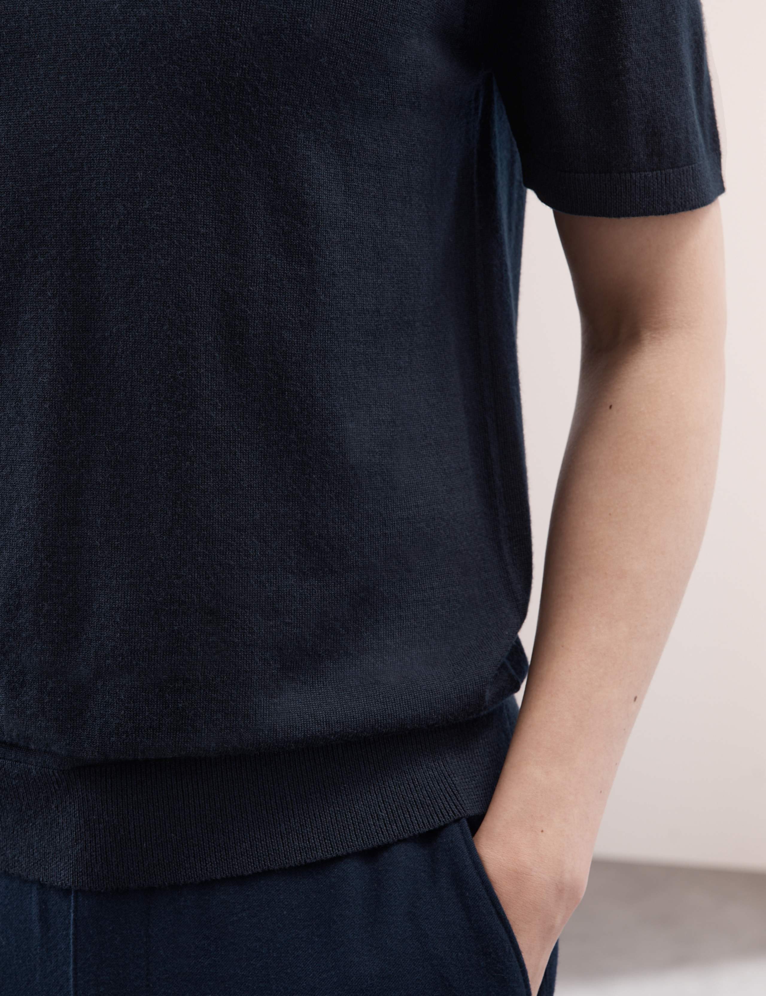 Pure Extra Fine Merino Wool Knitted T-Shirt 7 of 7