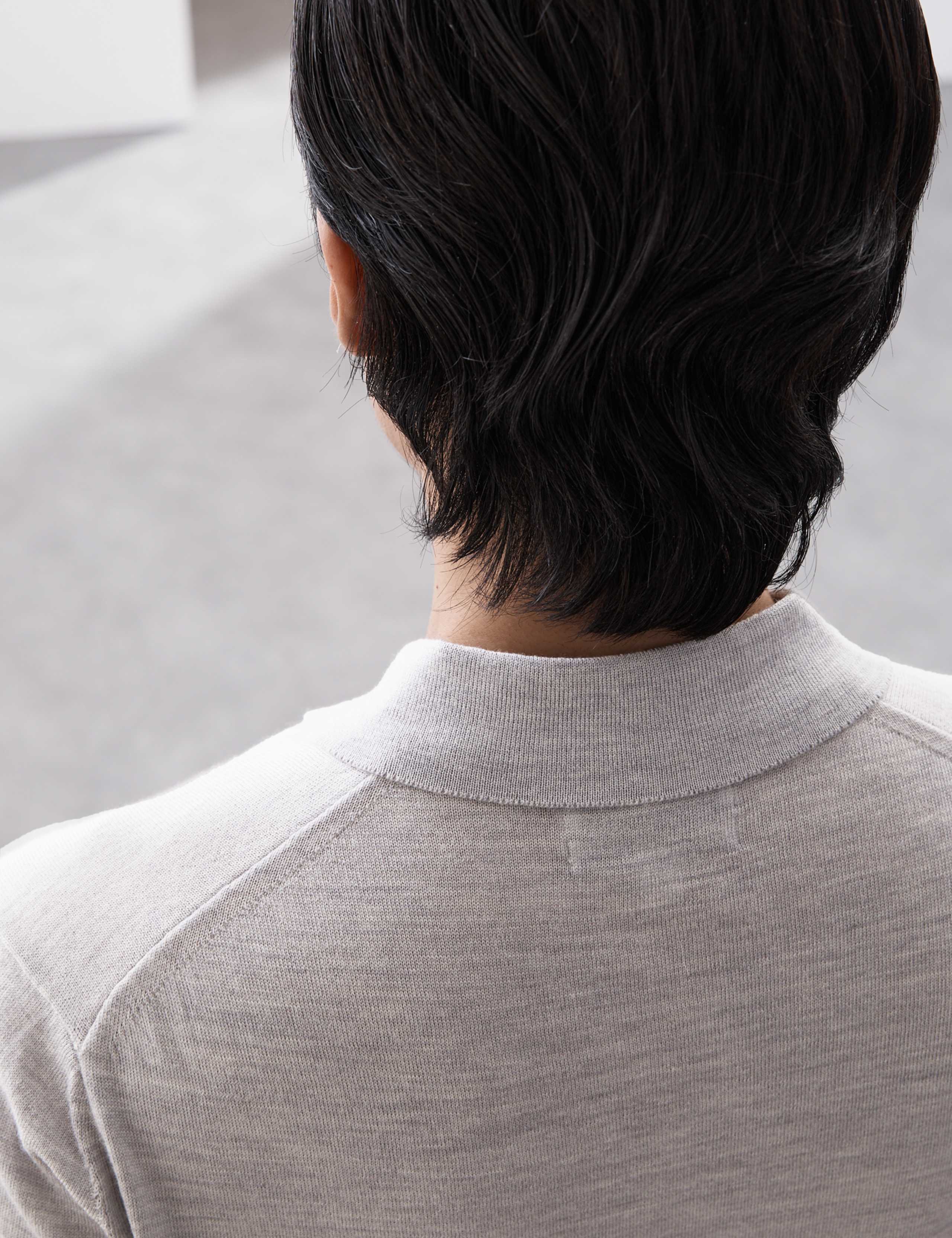 Pure Extra Fine Merino Wool Knitted Polo Shirt 7 of 7