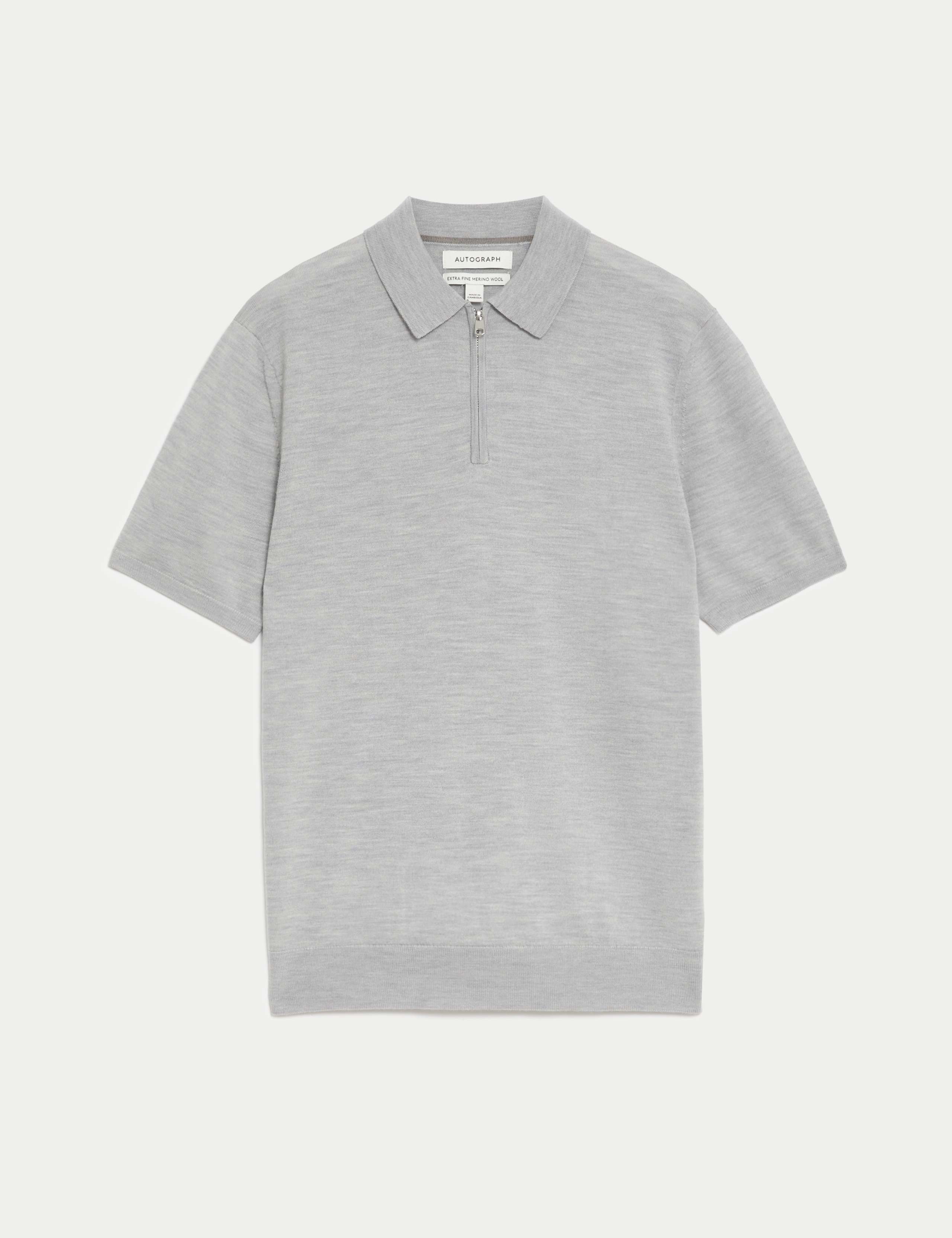 Pure Extra Fine Merino Wool Knitted Polo Shirt 2 of 7