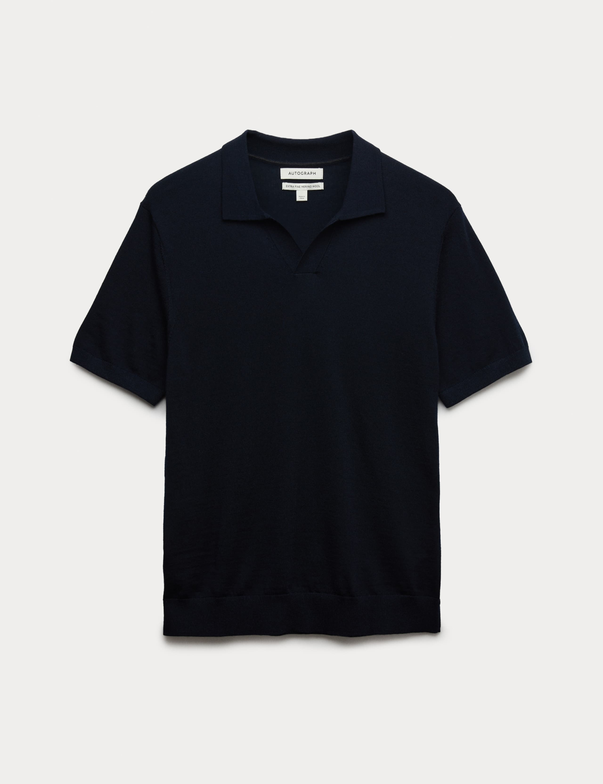 Pure Extra Fine Merino Wool Knitted Polo Shirt 2 of 7