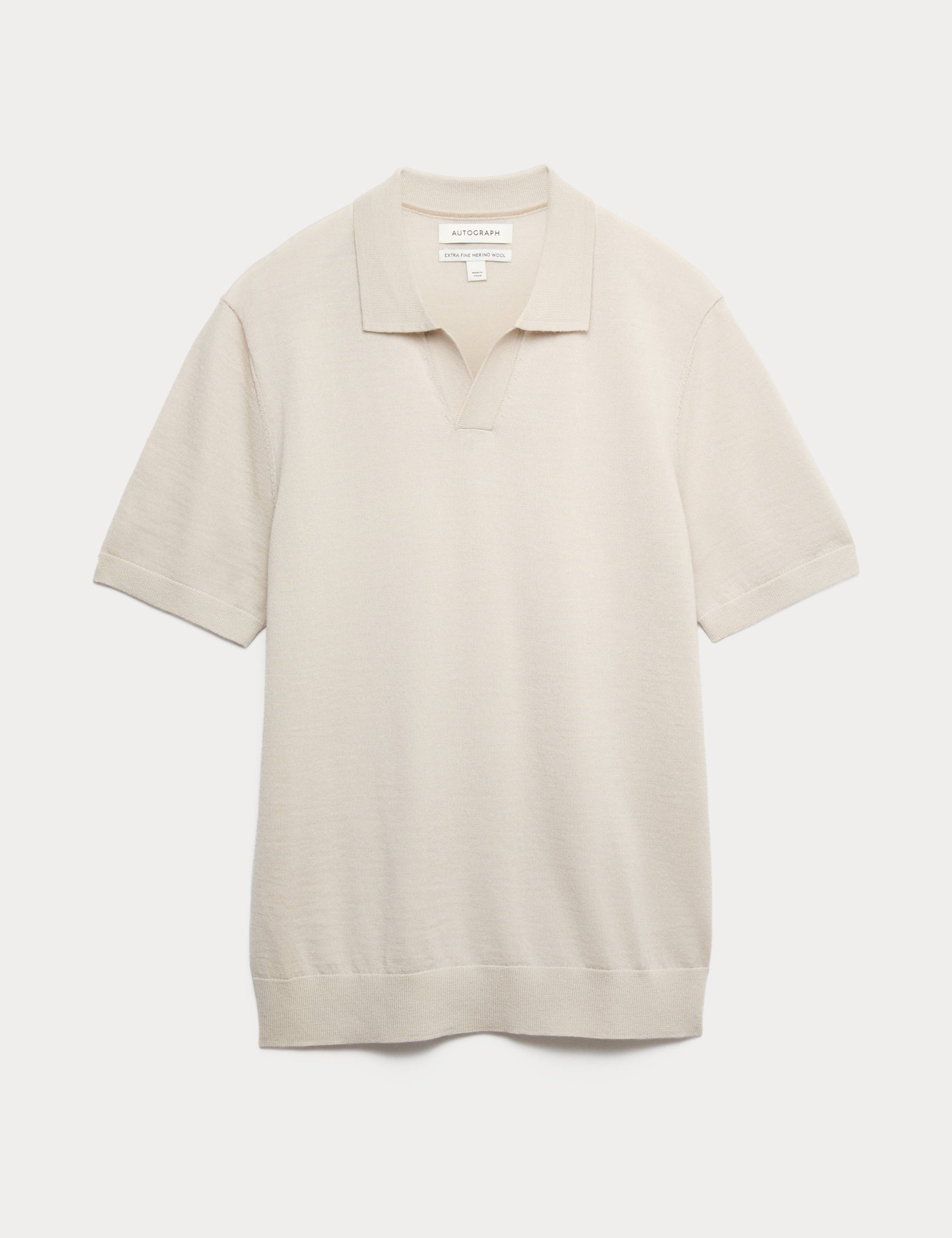 Pure Extra Fine Merino Wool Knitted Polo Shirt 2 of 6