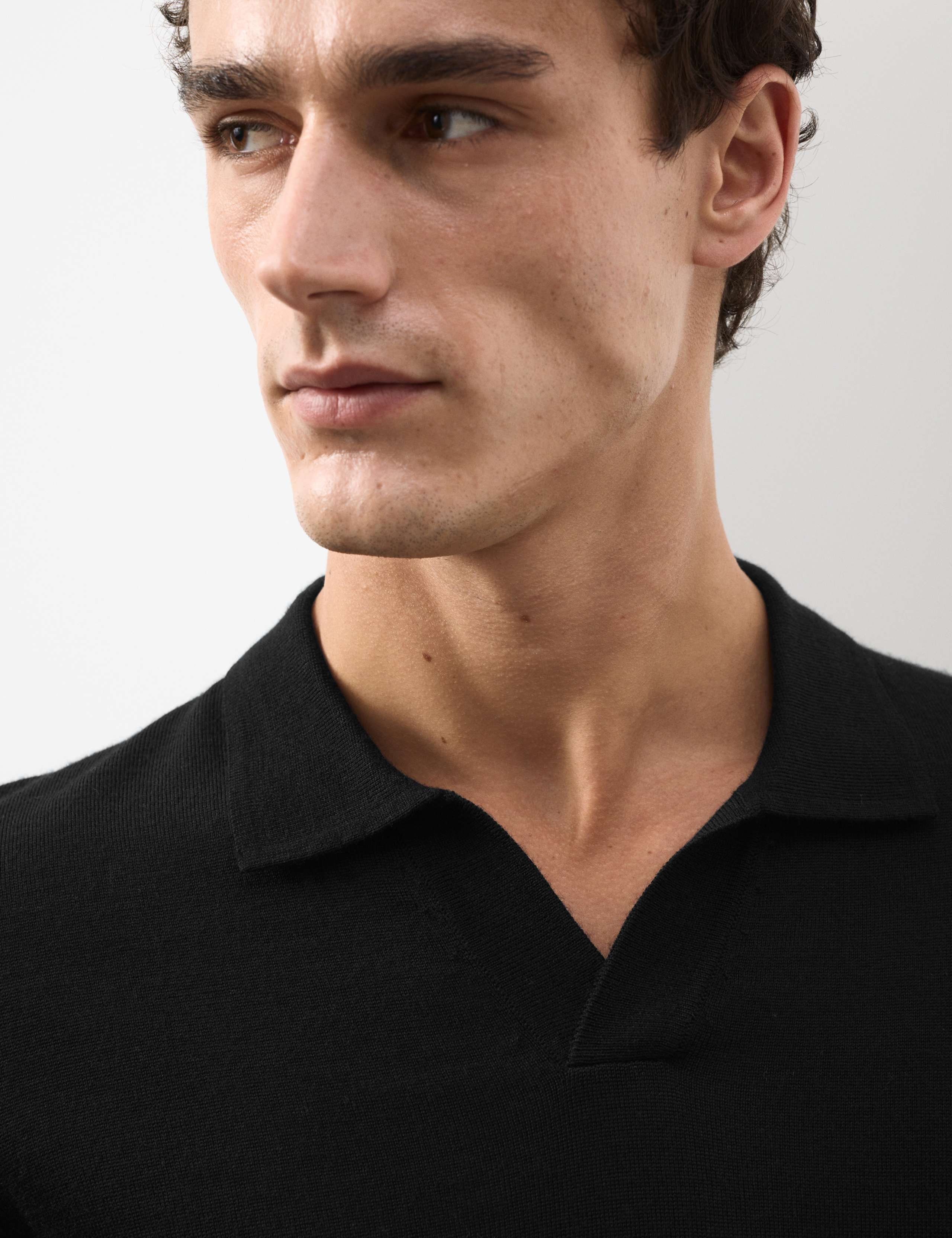 Pure Extra Fine Merino Wool Knitted Polo Shirt 4 of 6