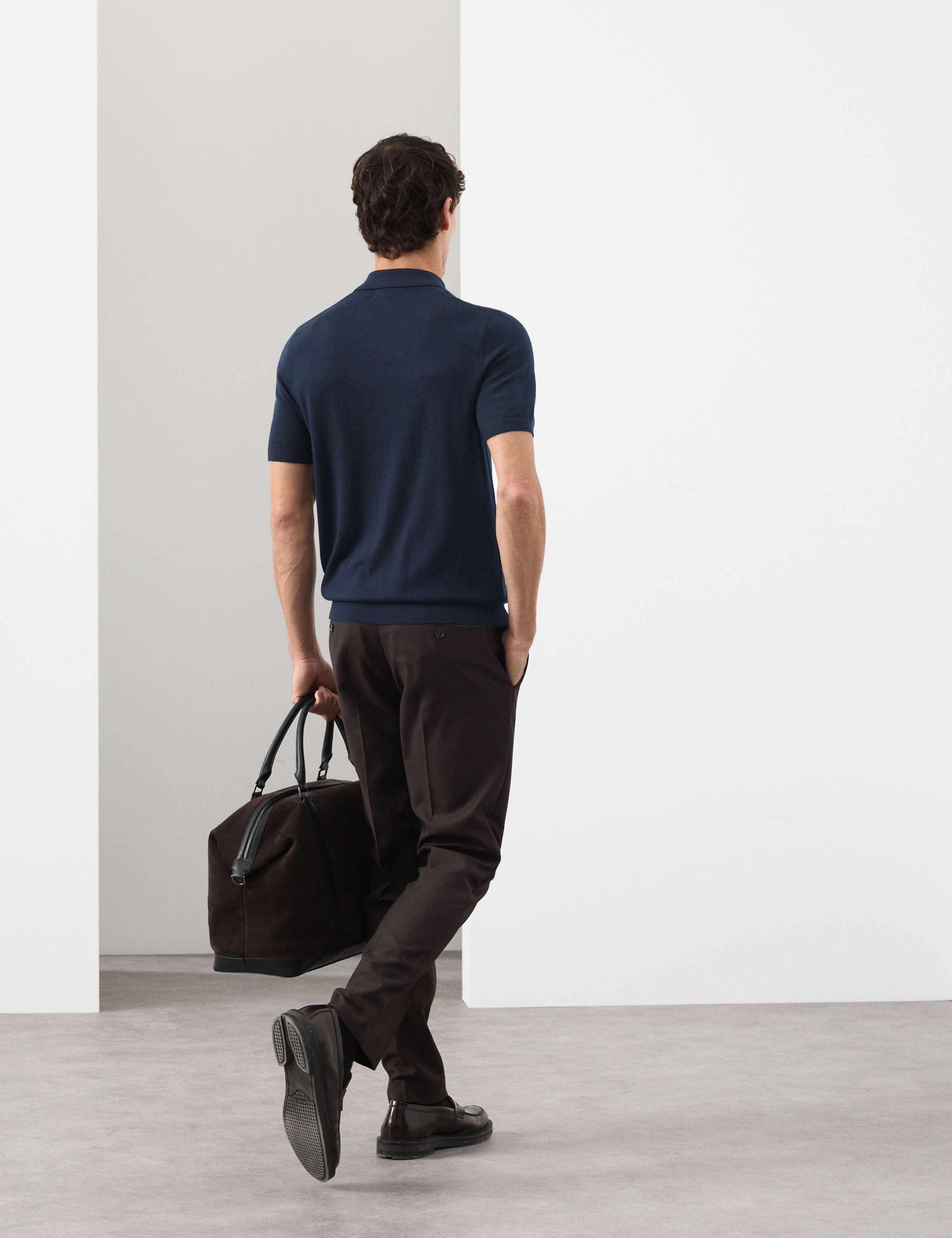 Pure Extra Fine Merino Wool Knitted Polo Shirt 5 of 6