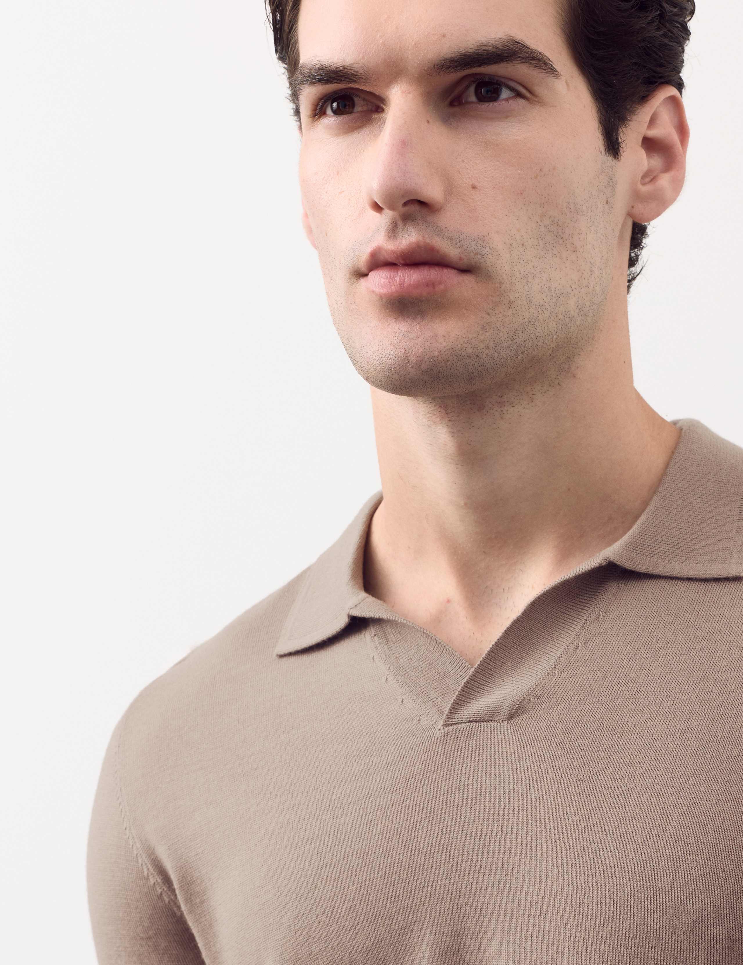 Pure Extra Fine Merino Wool Knitted Polo Shirt 3 of 6