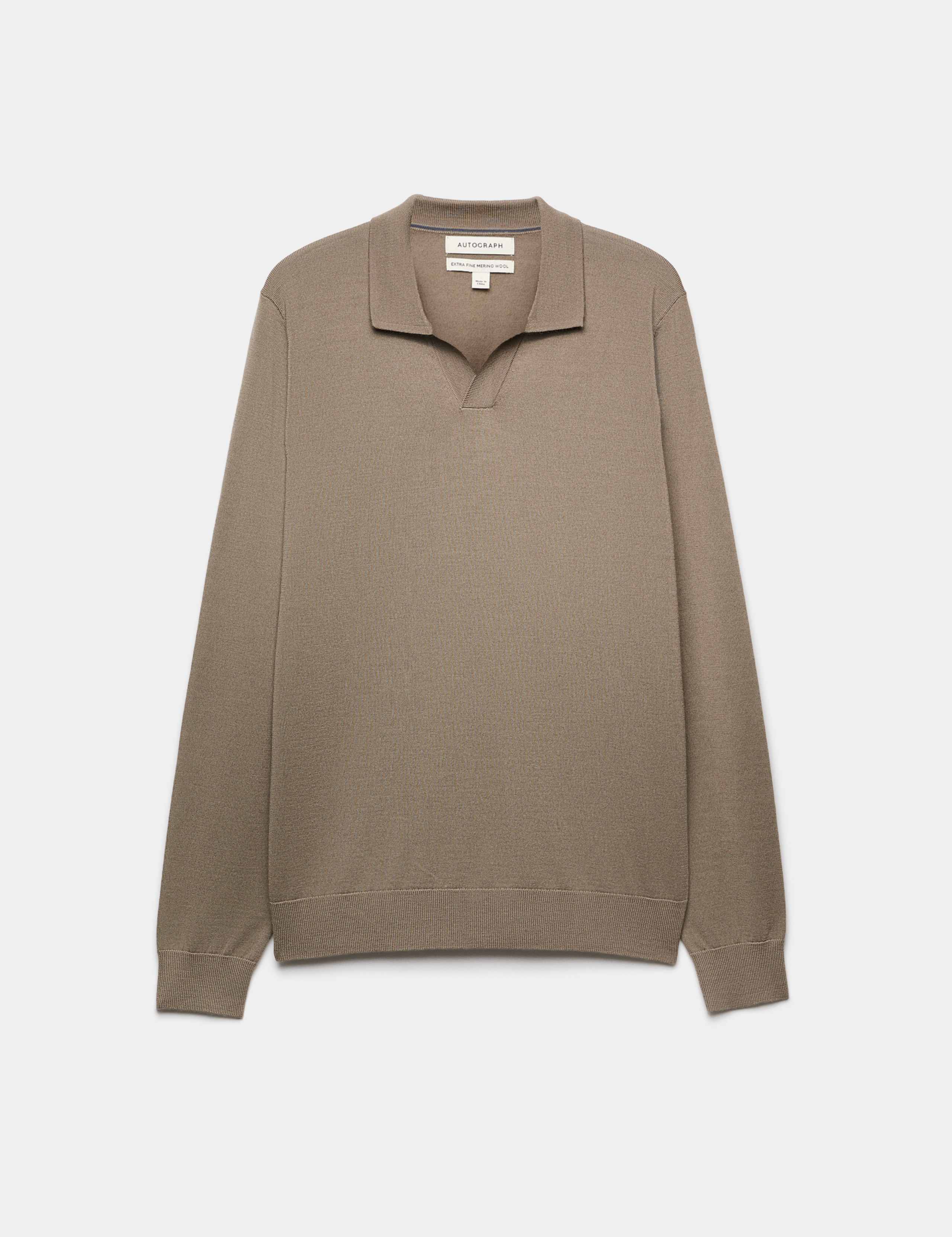 Pure Extra Fine Merino Wool Knitted Polo Shirt 2 of 7
