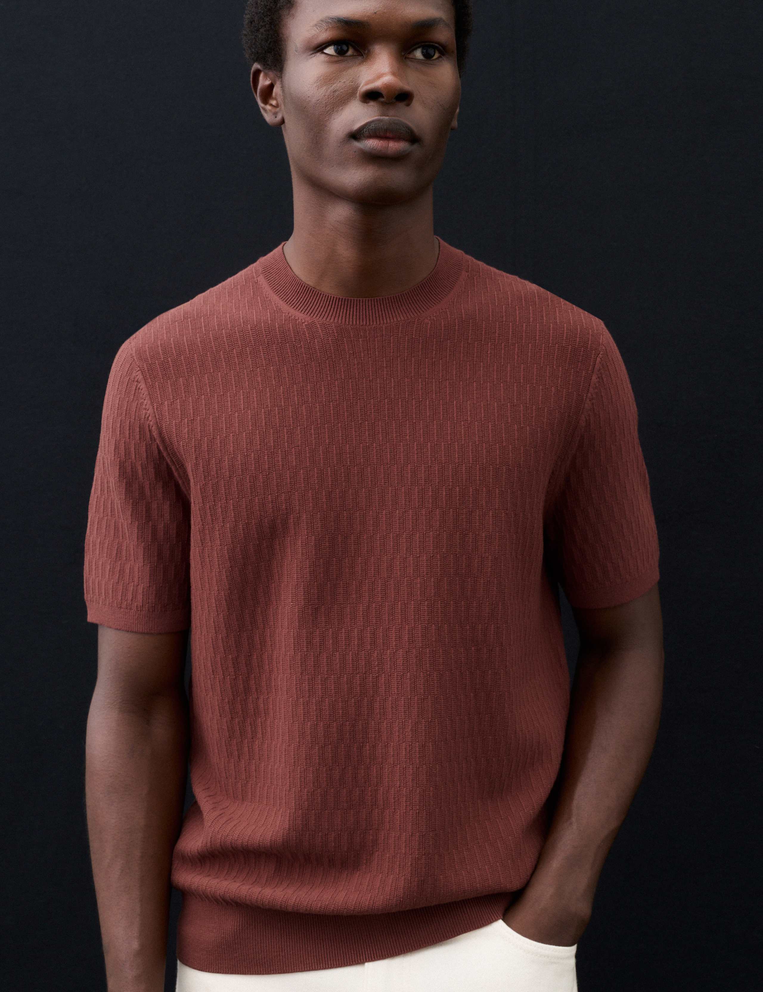 Textured Knitted T-Shirt 1 of 7