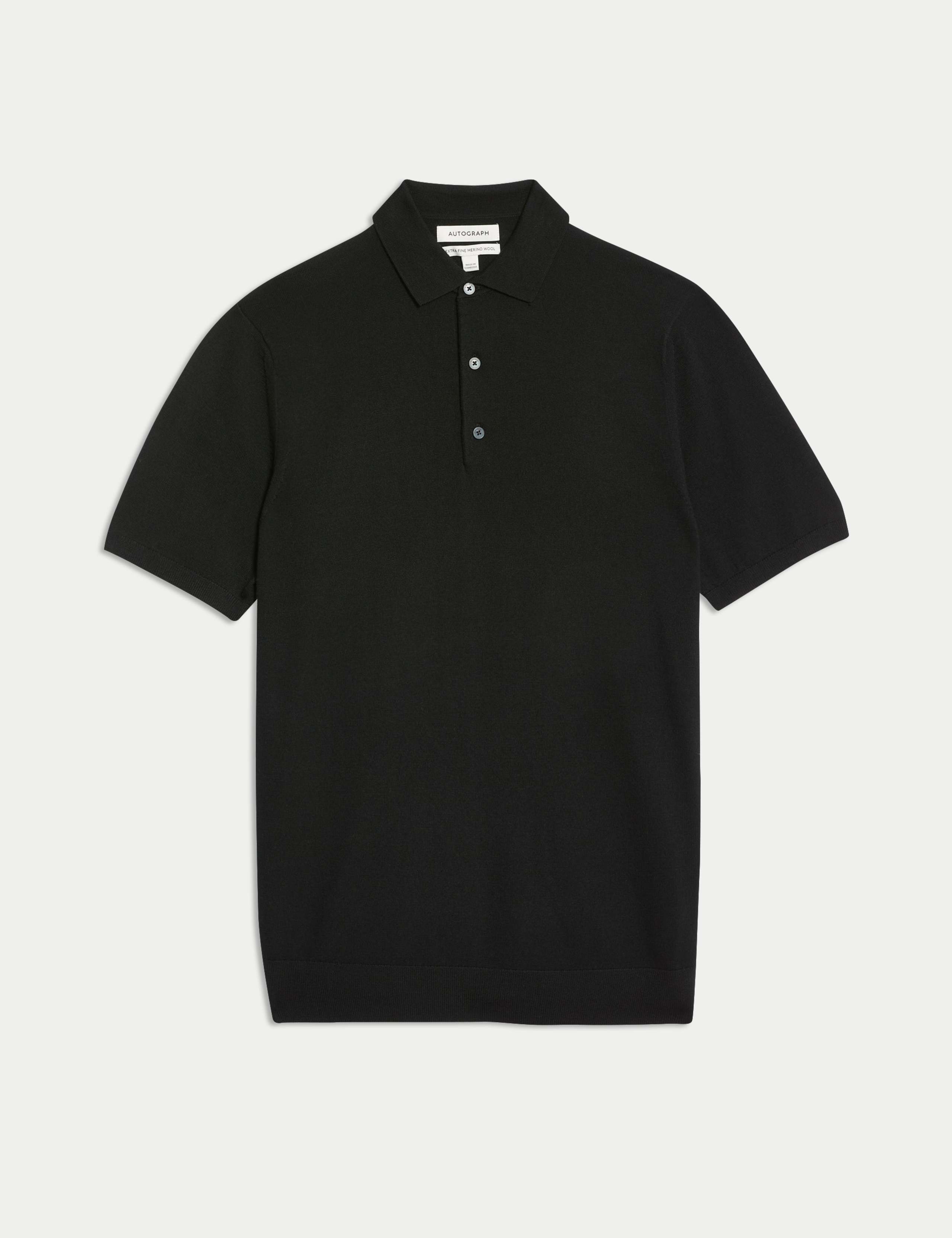 Pure Extra Fine Merino Wool Knitted Polo Shirt 2 of 7