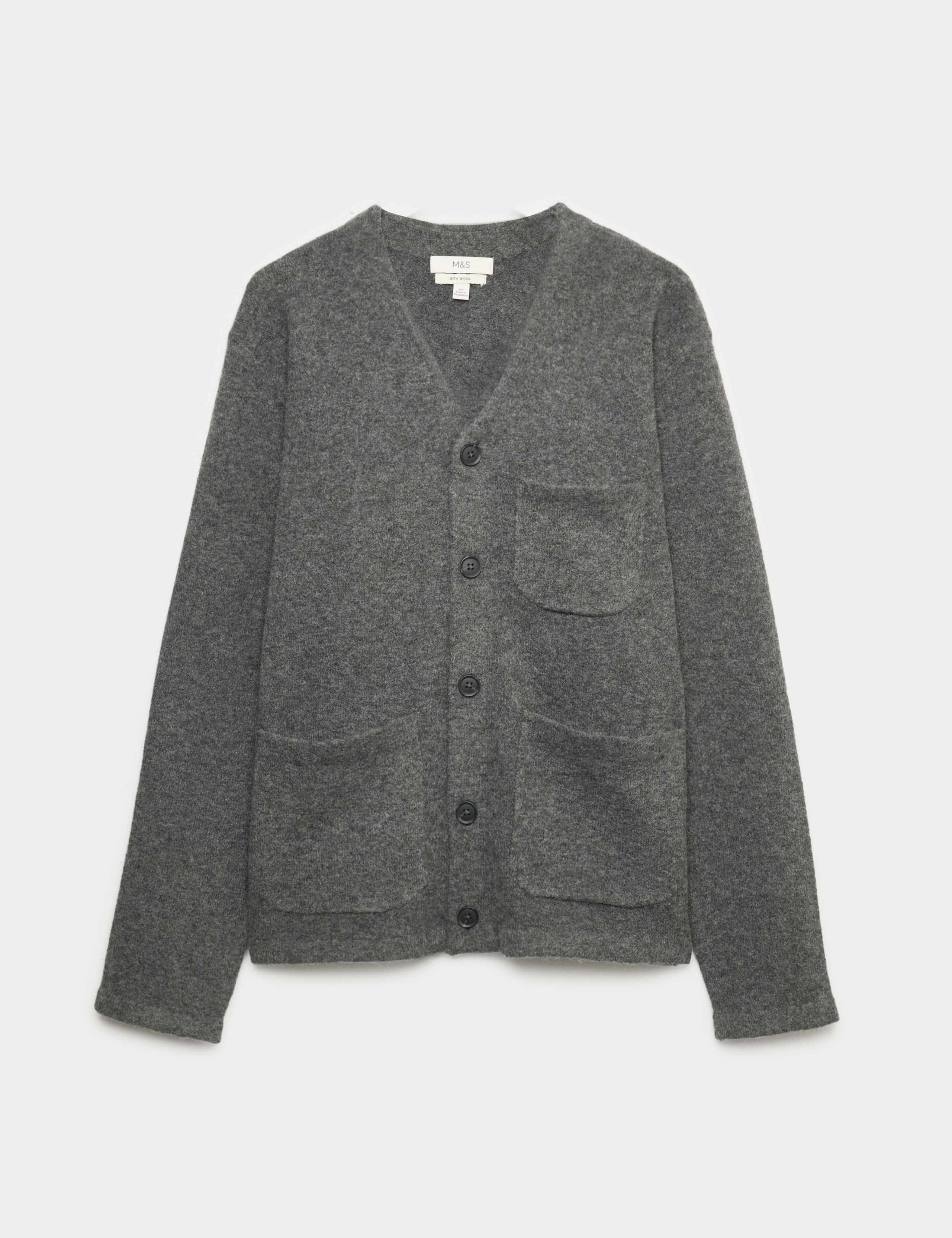 Utility Pocket Knitted Cardigan with Wool 2 of 5