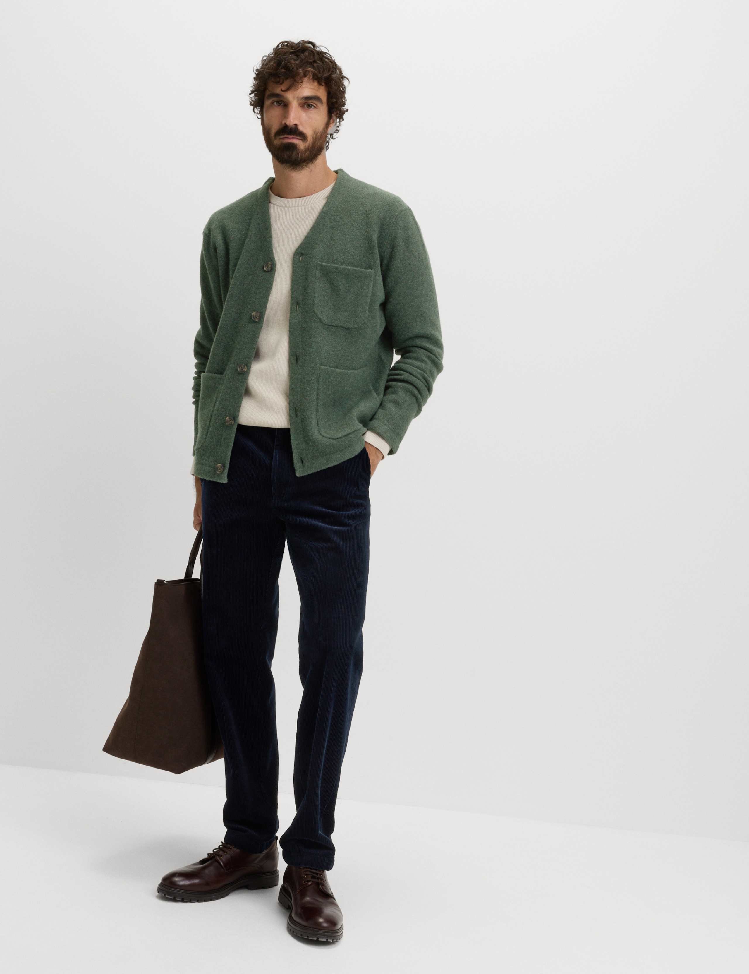 Utility Pocket Knitted Cardigan with Wool 3 of 6