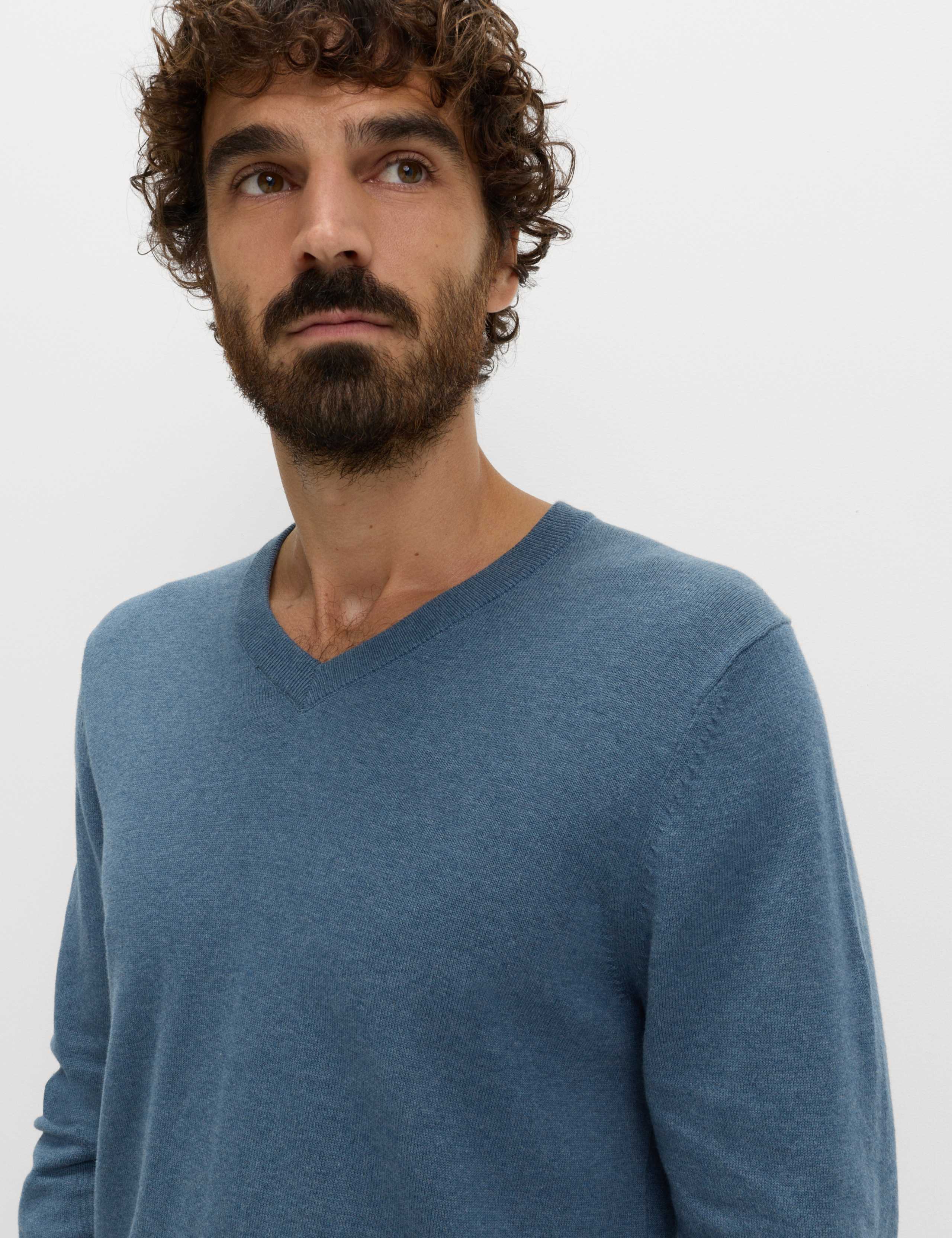 Pure Cotton V-Neck Jumper 5 of 5
